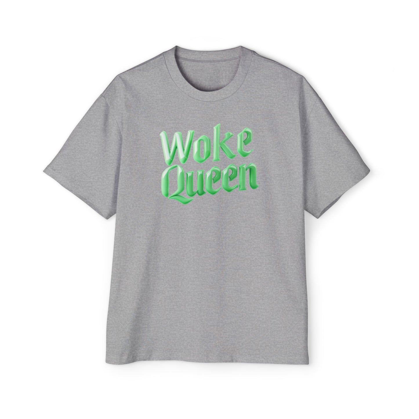 Men's Heavy Oversized Woke Queen Green Tee