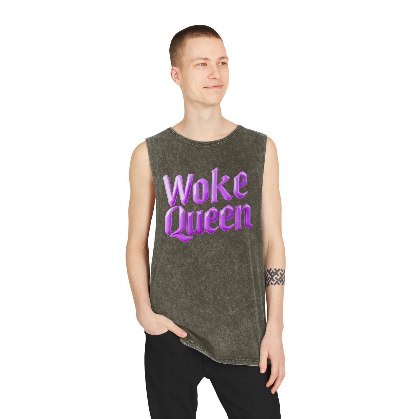 Unisex Woke Queen Stonewash Tank Top