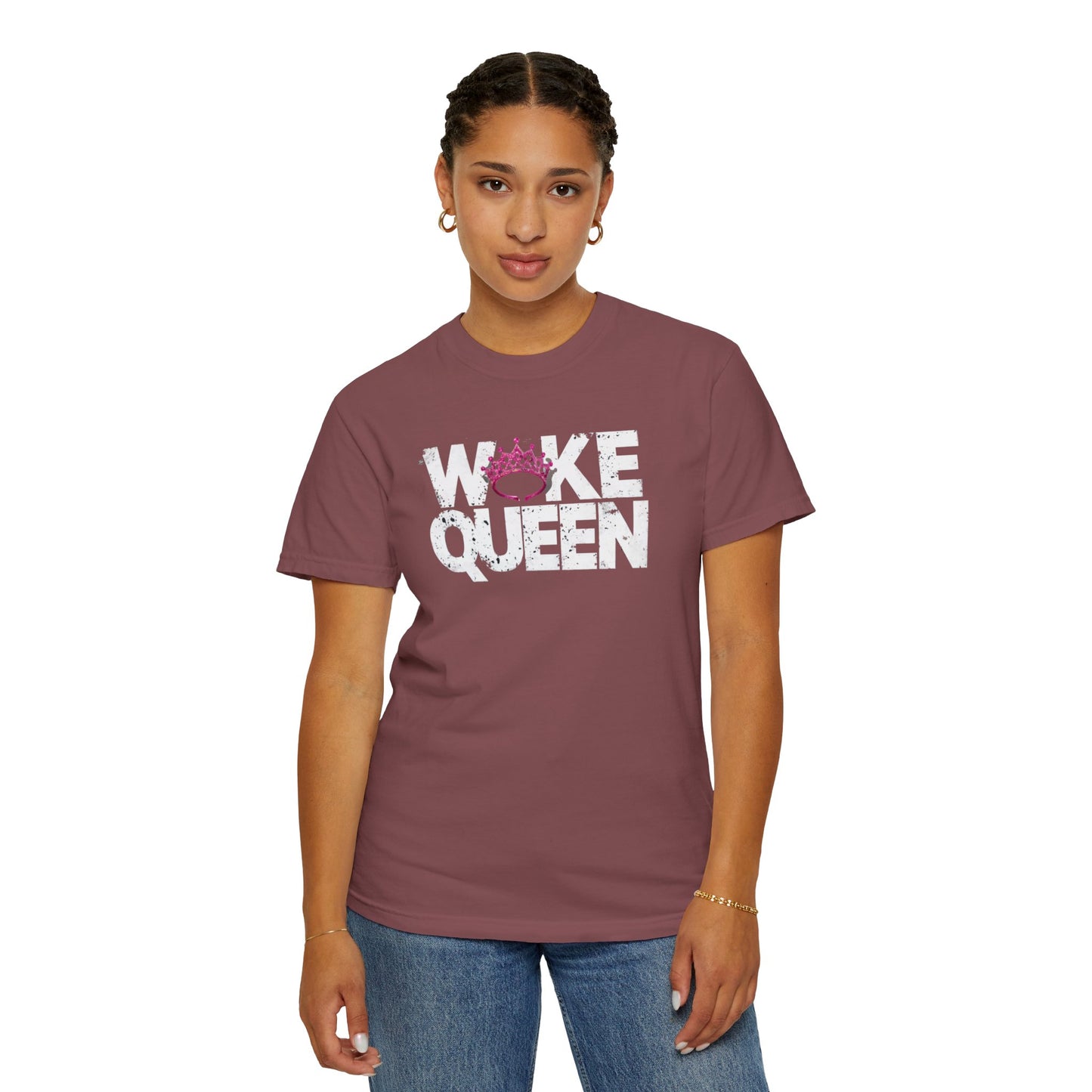 Unisex WOKE QUEEN Tiara Style Garment-Dyed T-shirt