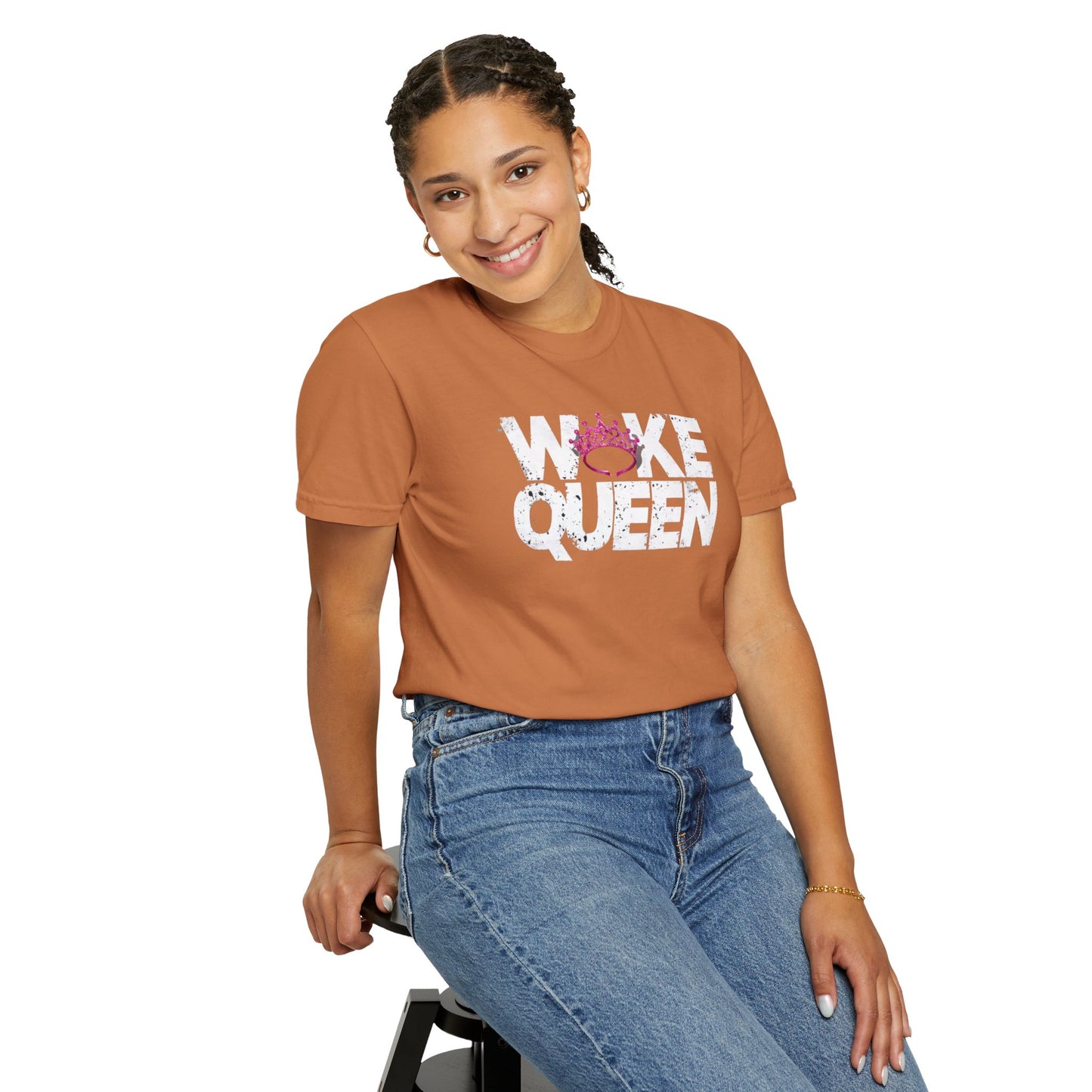 Unisex WOKE QUEEN Tiara Style Garment-Dyed T-shirt