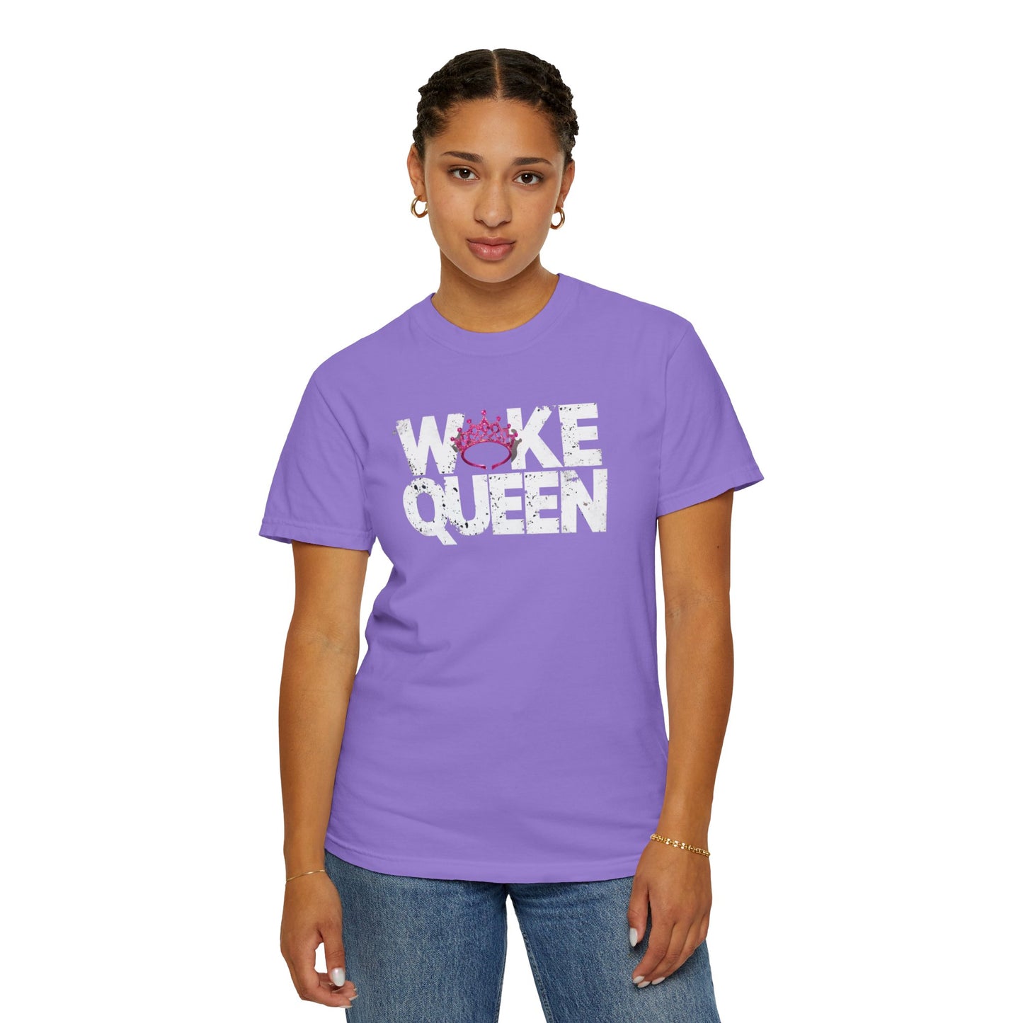 Unisex WOKE QUEEN Tiara Style Garment-Dyed T-shirt
