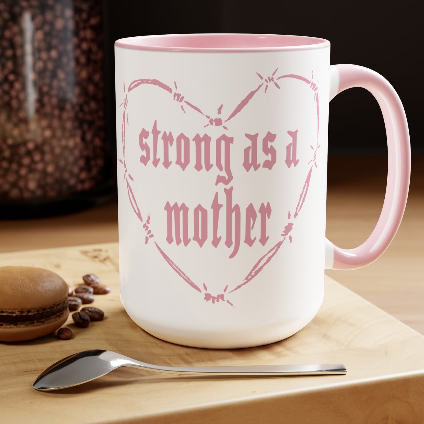 STRONG HEART Two-Tone Coffee Mugs, 15oz