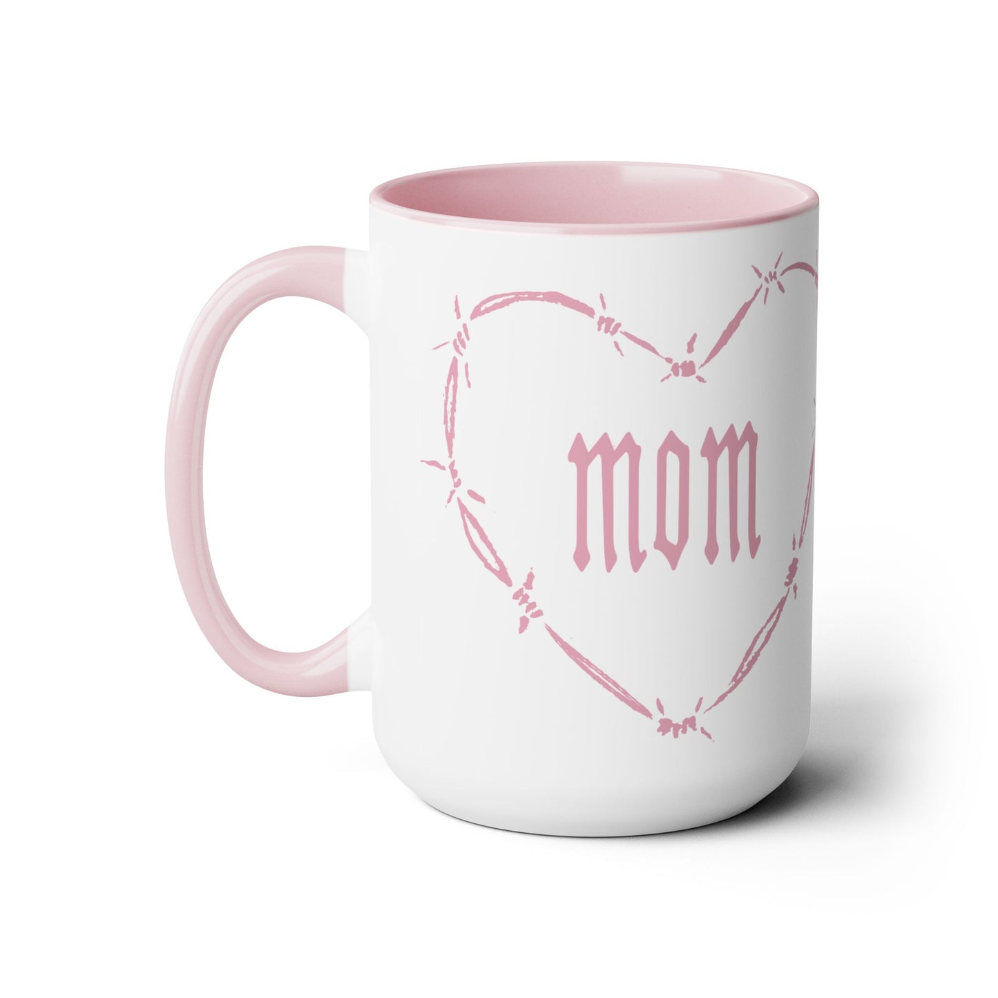 I HEART MOM Two-Tone Coffee Mugs, 15oz