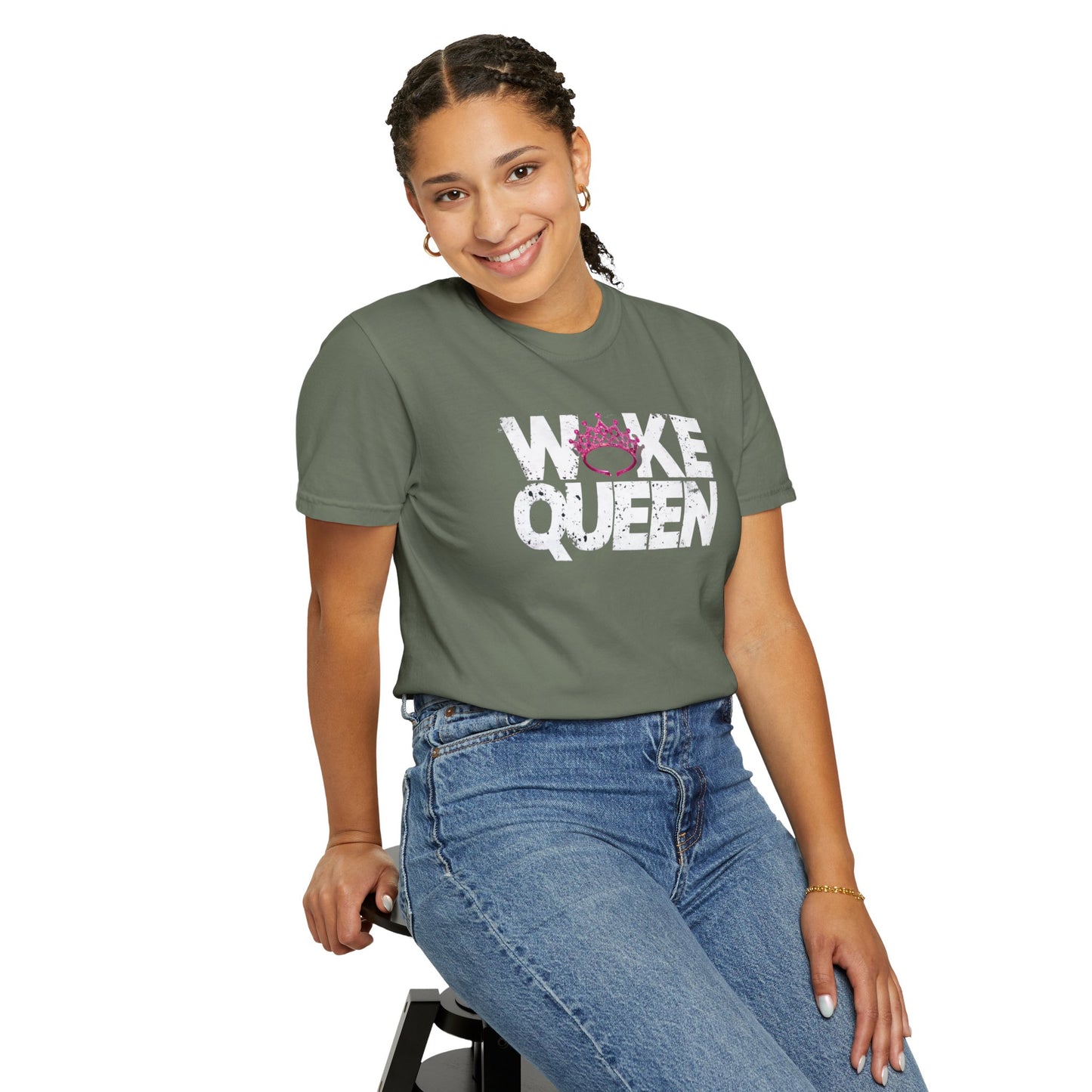 Unisex WOKE QUEEN Tiara Style Garment-Dyed T-shirt