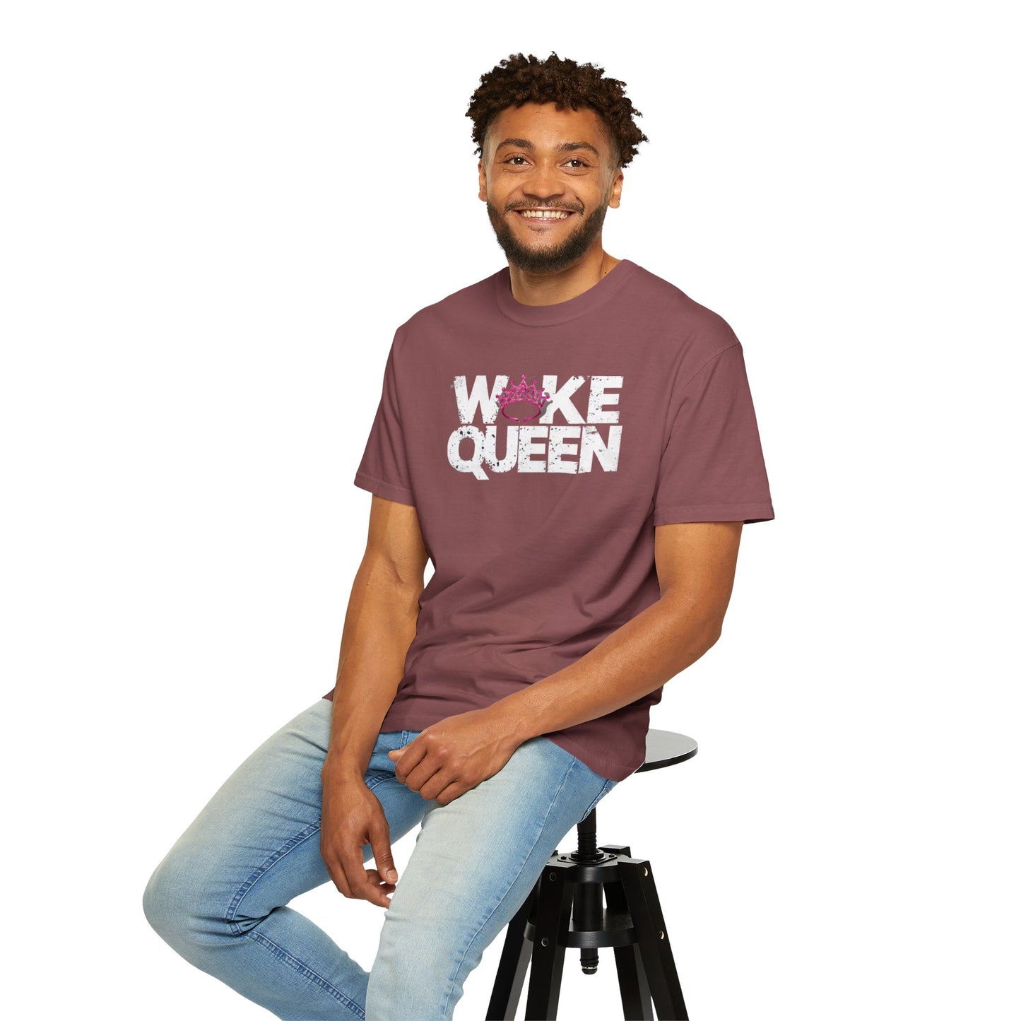 Unisex WOKE QUEEN Tiara Style Garment-Dyed T-shirt