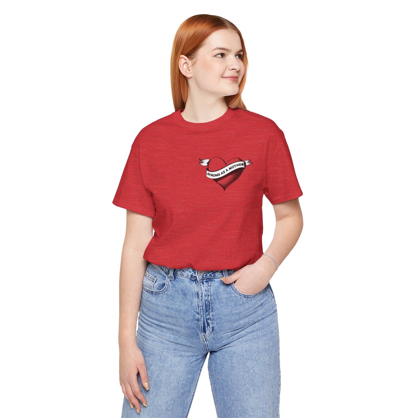 Unisex Strong as a Mother Rockabilly Heart Jersey Short Sleeve Tee