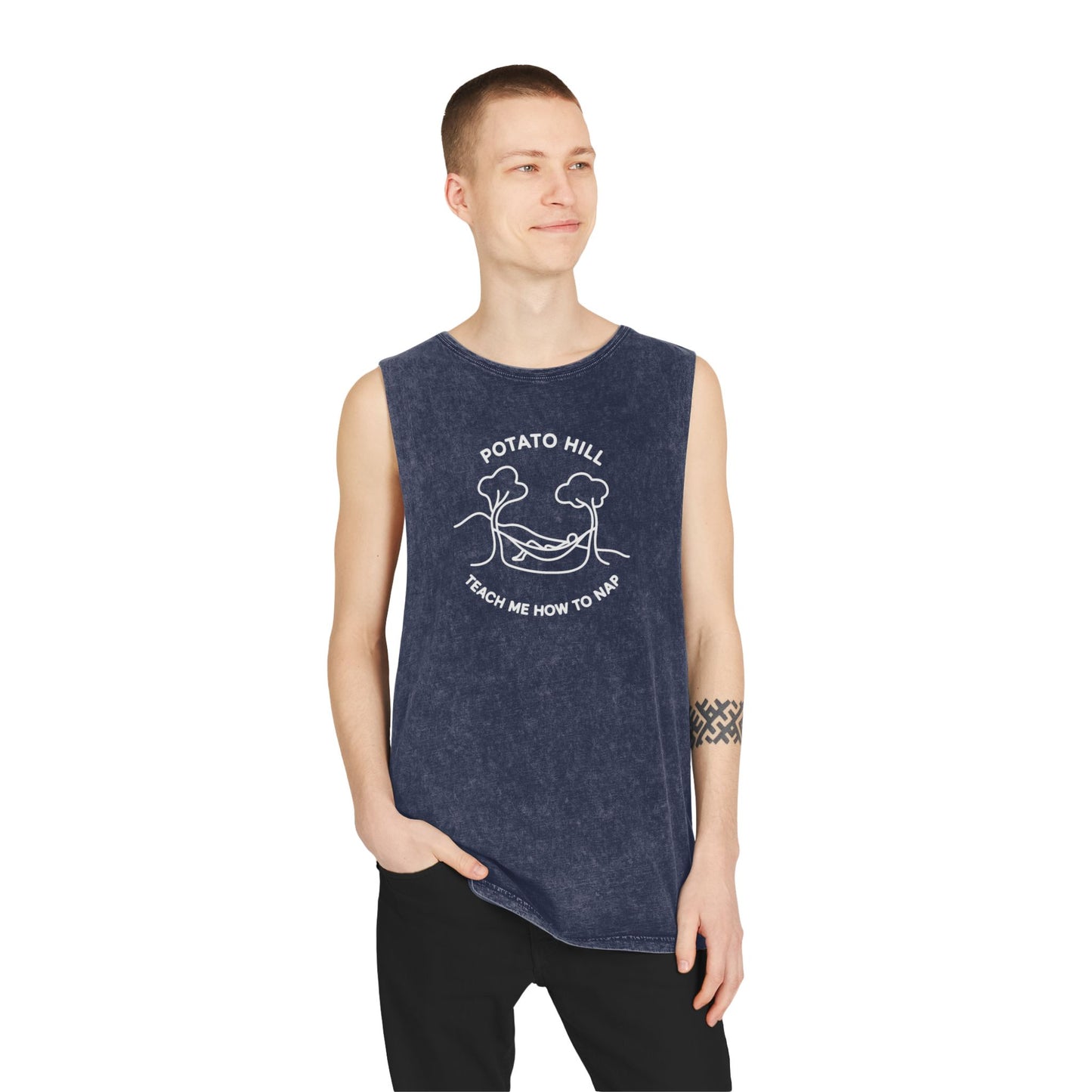 Casual Graphic Tank Top, Potato Hill Teach Me How to Nap, Summer Apparel, Unisex Summer Shirt, Gift for Him, Her, Outdoor Wear, Beach Style