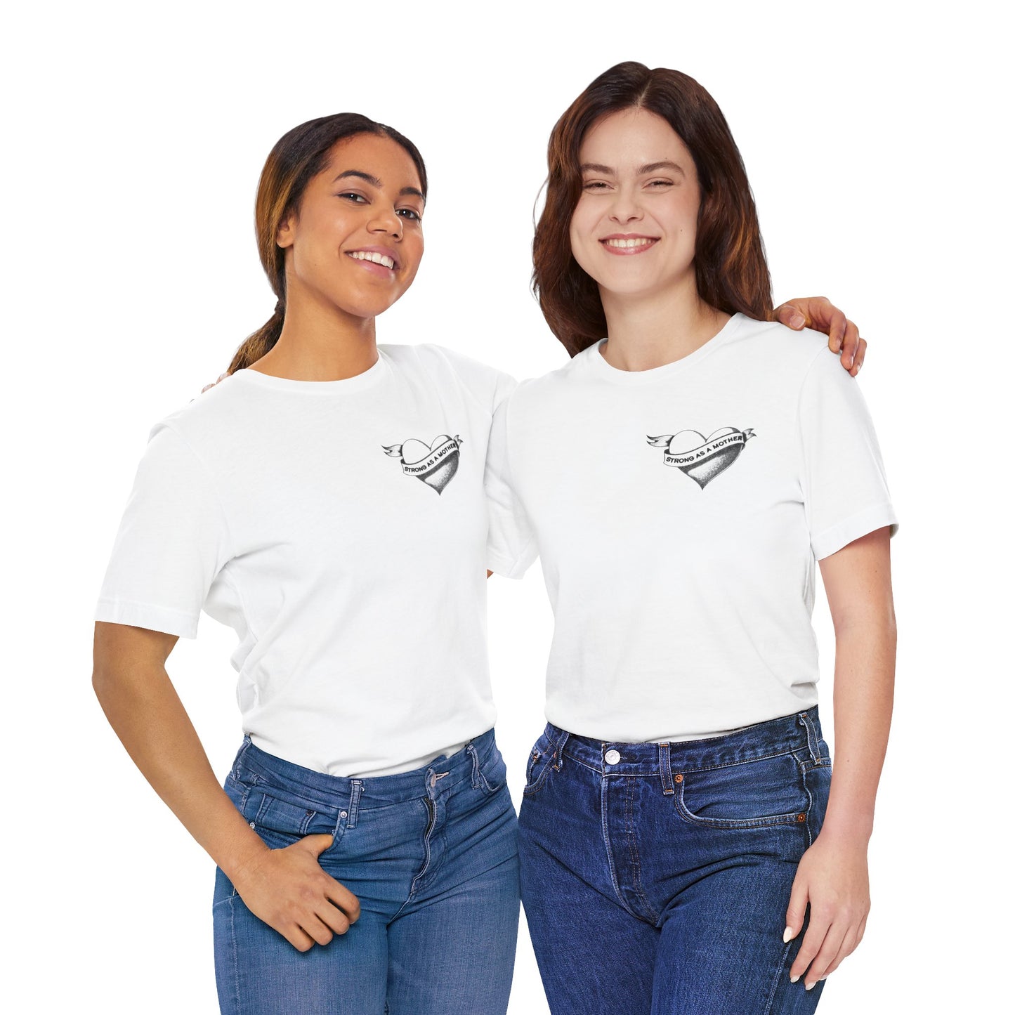 Unisex Strong as a Mother Rockabilly Heart Jersey Short Sleeve Tee