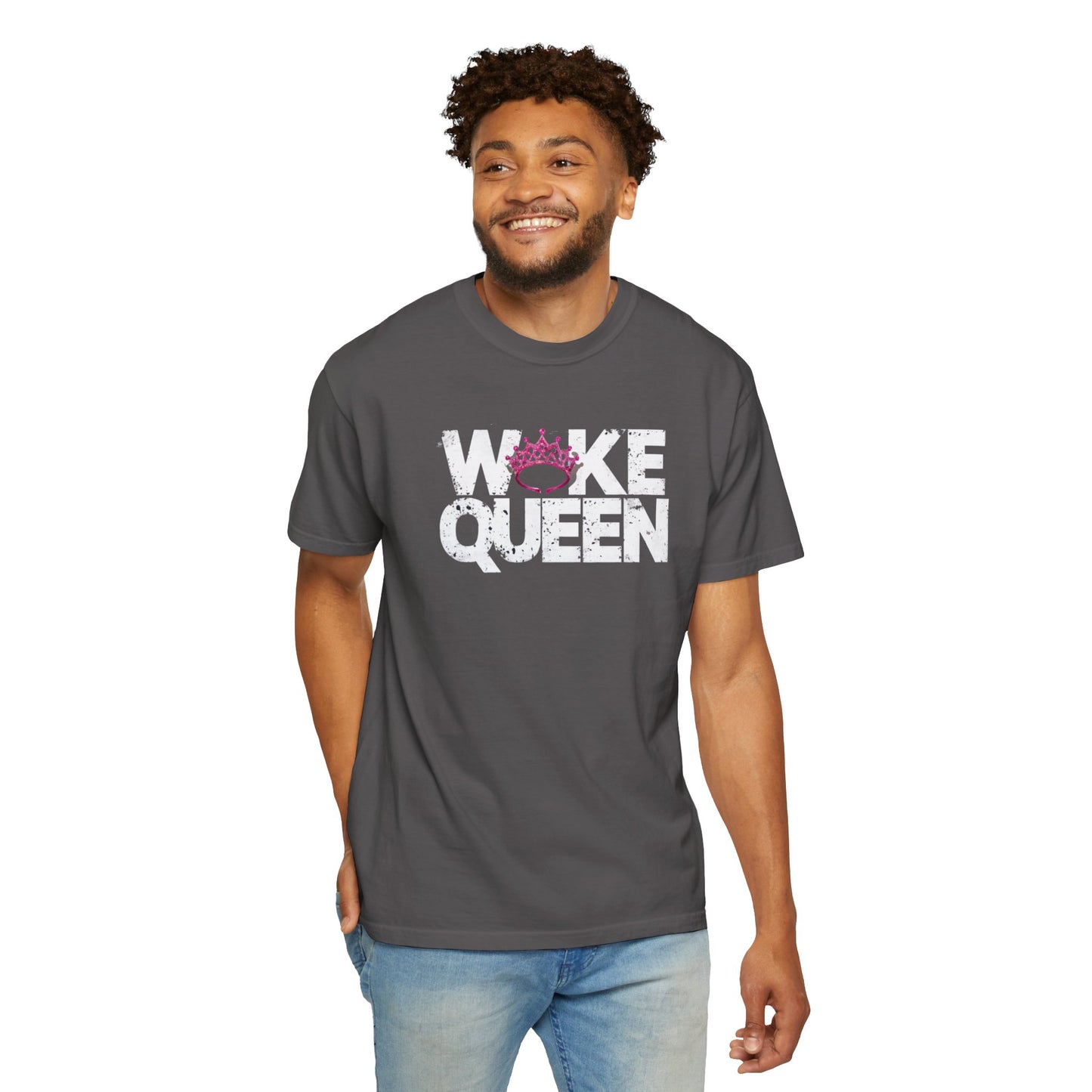Unisex WOKE QUEEN Tiara Style Garment-Dyed T-shirt