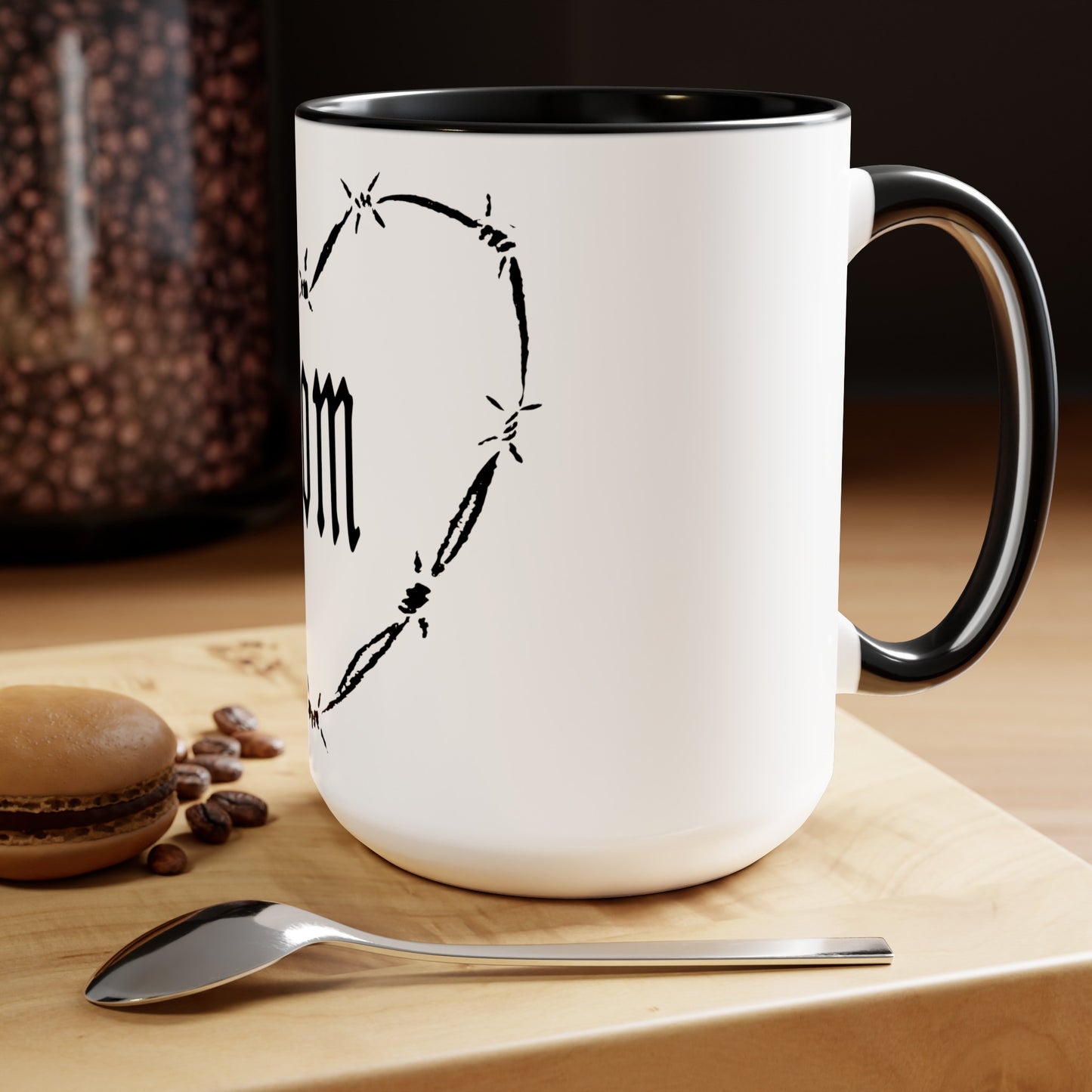 I HEART MOM Two-Tone Coffee Mugs, 15oz