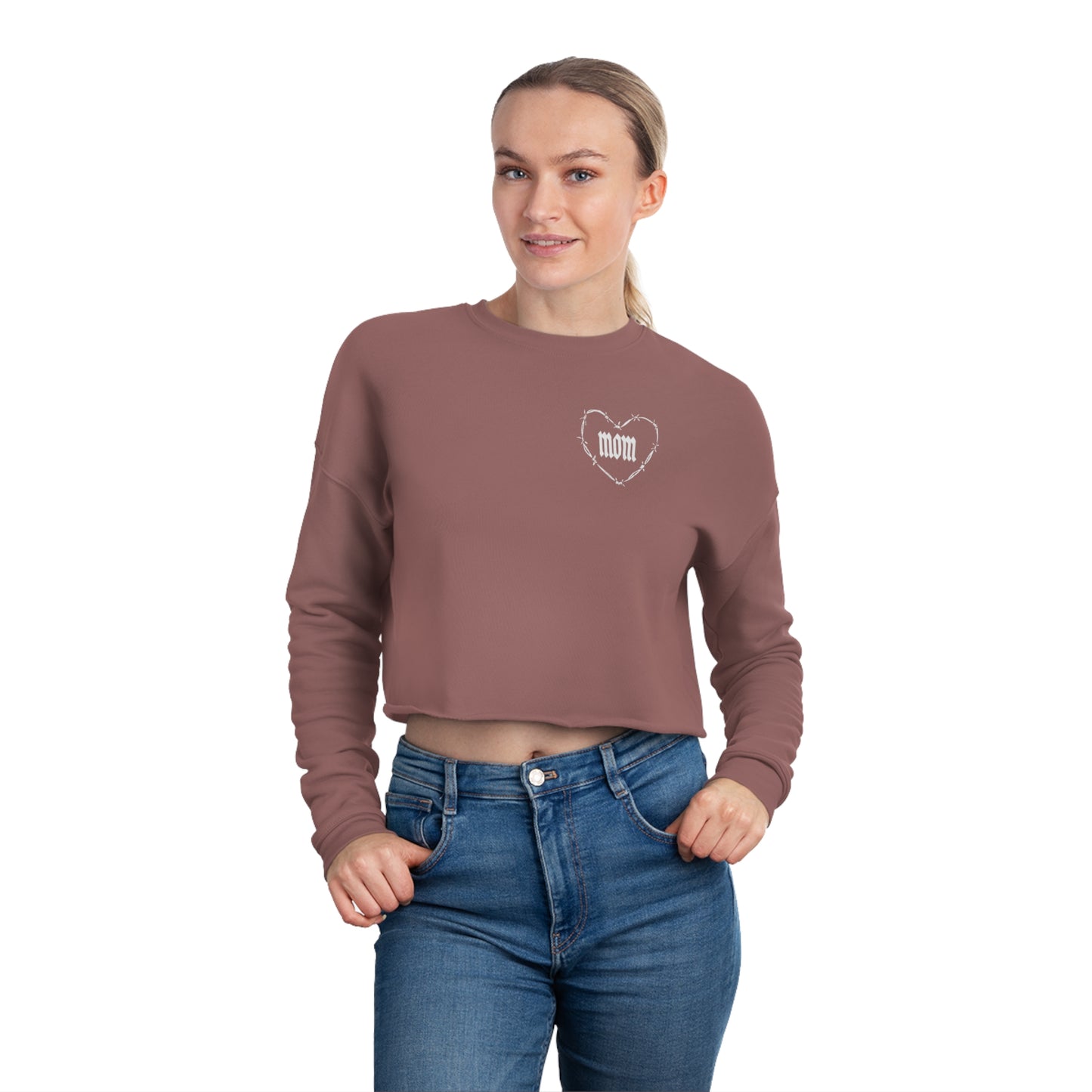 I HEART MOM Women's Cropped Sweatshirt