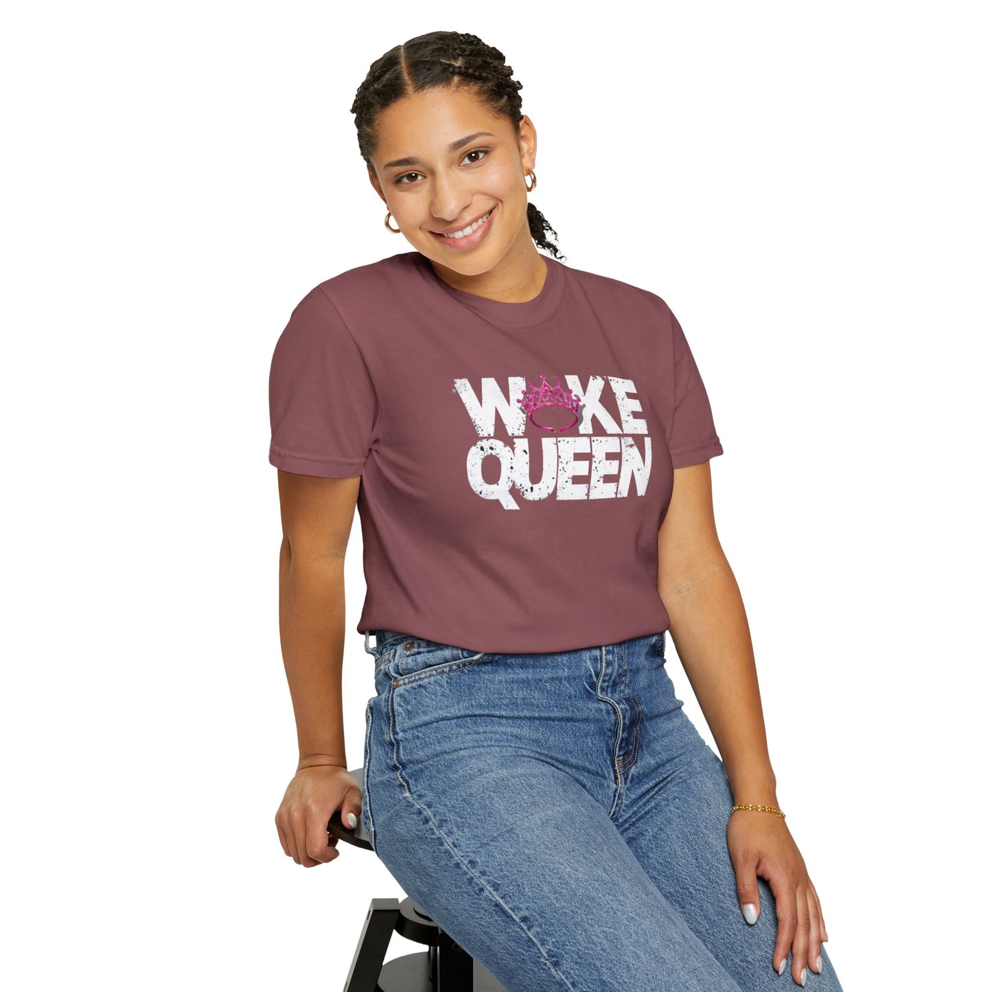 Unisex WOKE QUEEN Tiara Style Garment-Dyed T-shirt