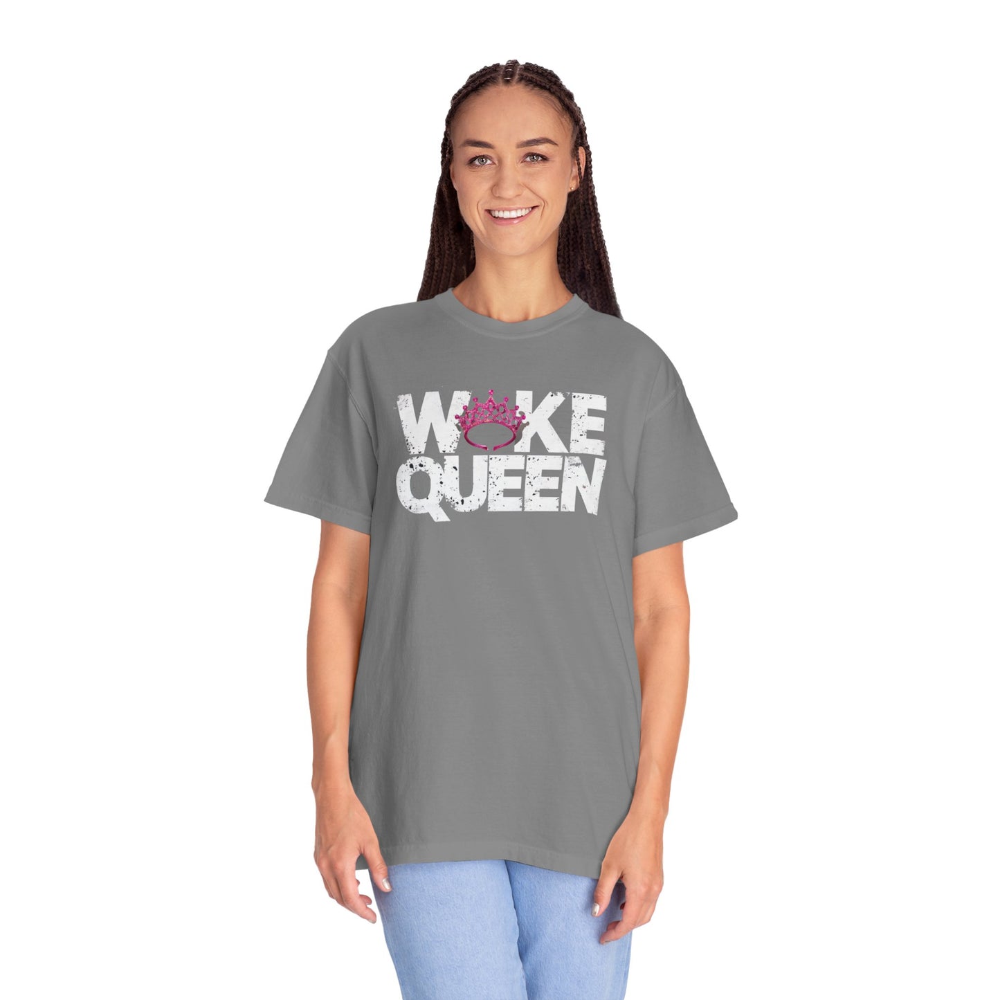 Unisex WOKE QUEEN Tiara Style Garment-Dyed T-shirt