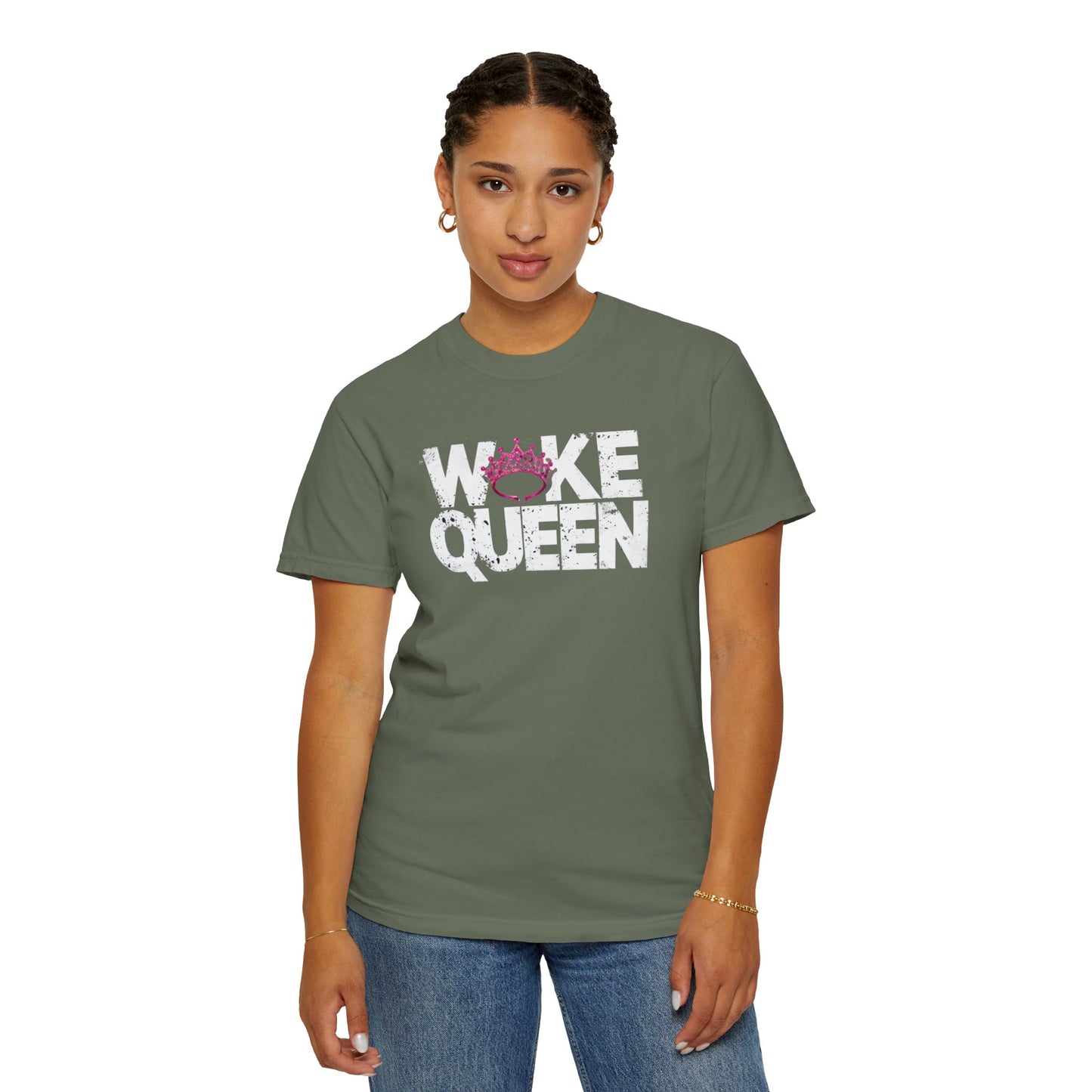 Unisex WOKE QUEEN Tiara Style Garment-Dyed T-shirt