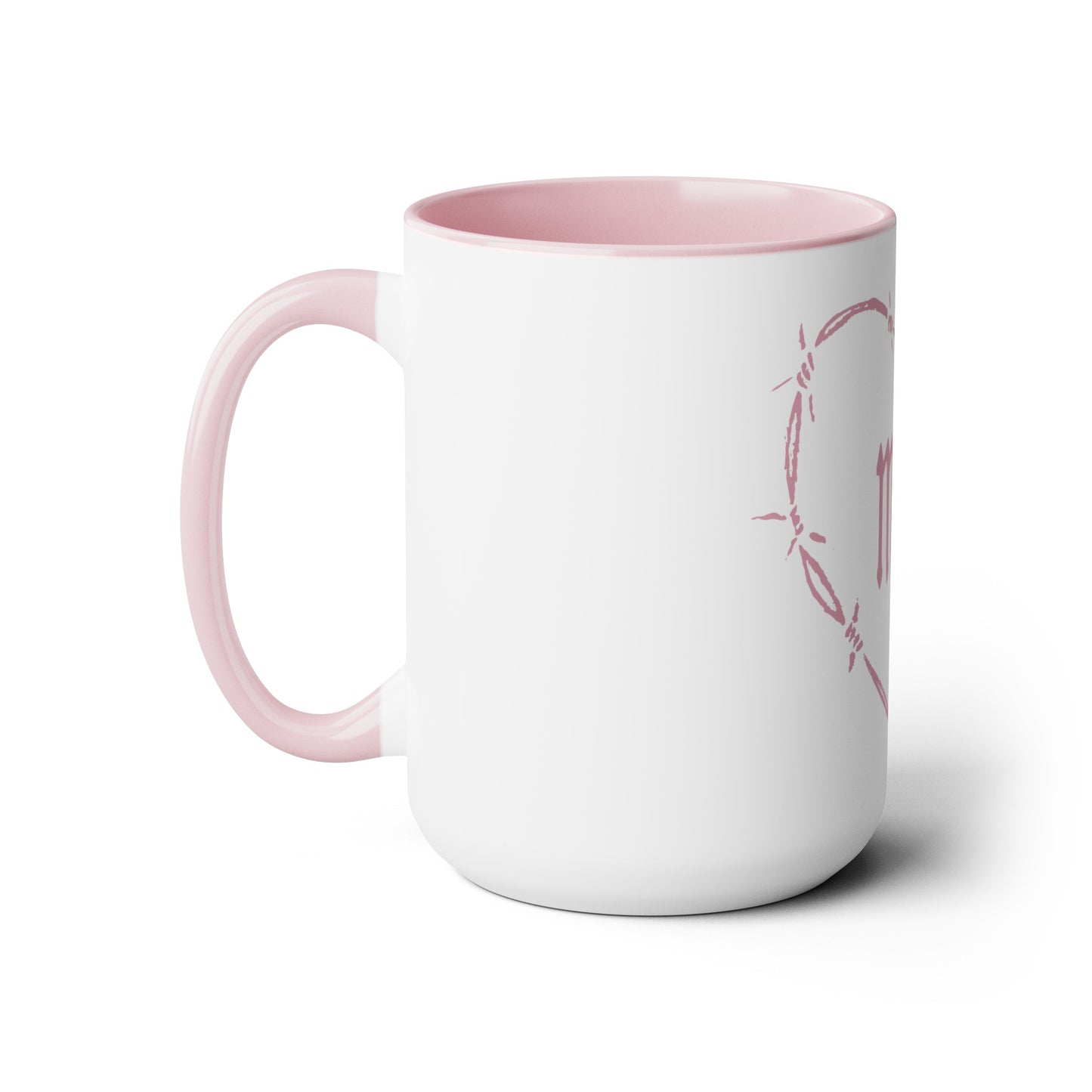 I HEART MOM Two-Tone Coffee Mugs, 15oz