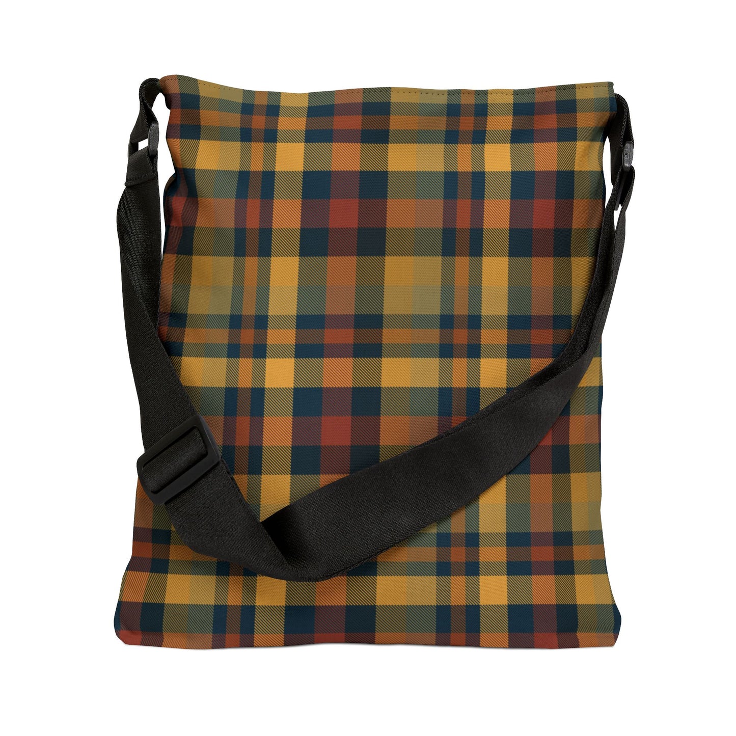 Earthtone Plaid Adjustable Tote Bag