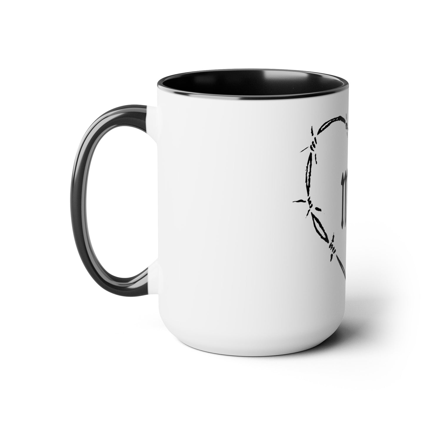 I HEART MOM Two-Tone Coffee Mugs, 15oz