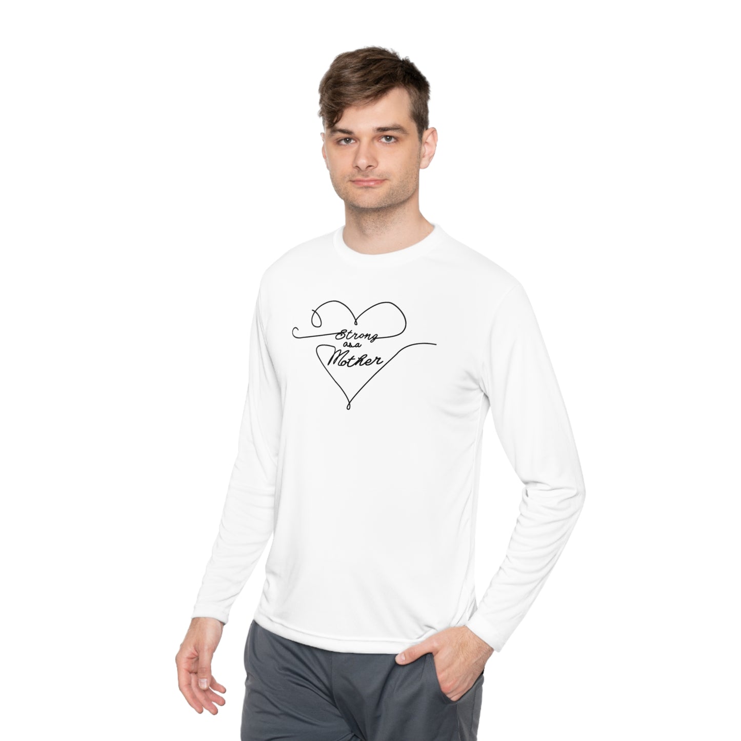 Unisex Strong as a Mother Lightweight Performance Fabric Long Sleeve Tee - Love Lines