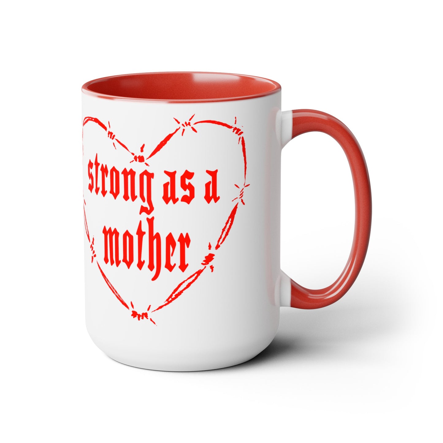 STRONG HEART Two-Tone Coffee Mugs, 15oz