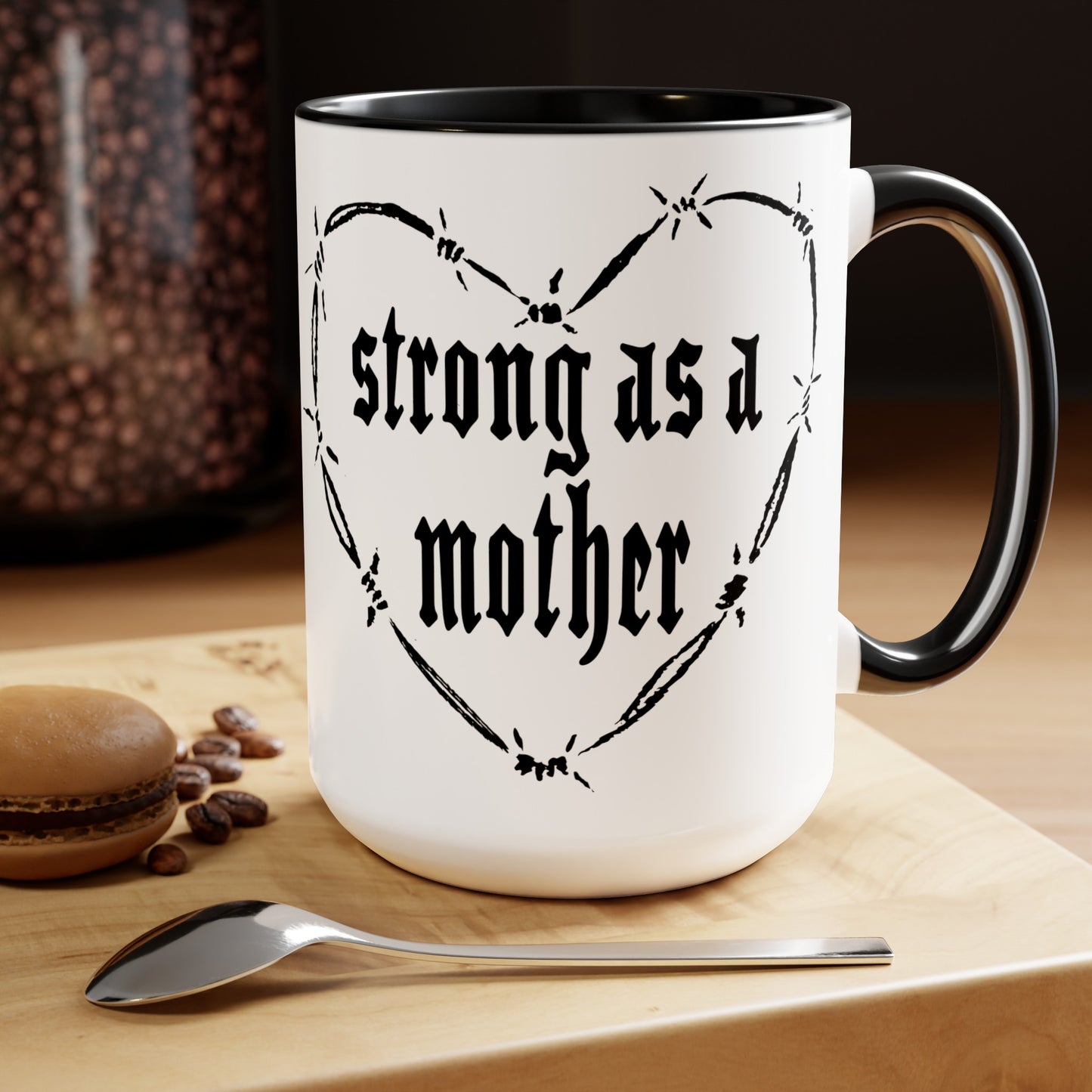 STRONG HEART Two-Tone Coffee Mugs, 15oz
