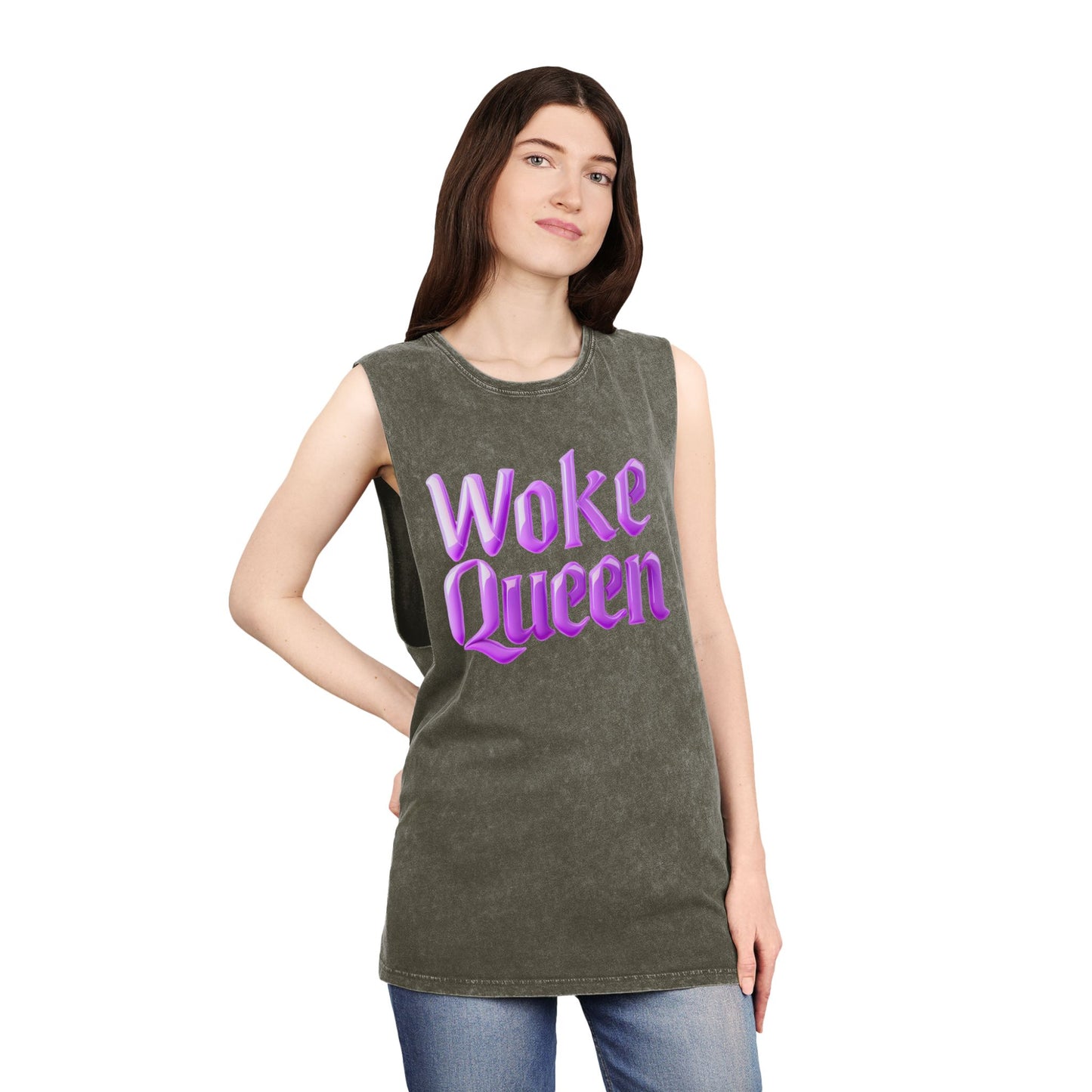Unisex Woke Queen Stonewash Tank Top