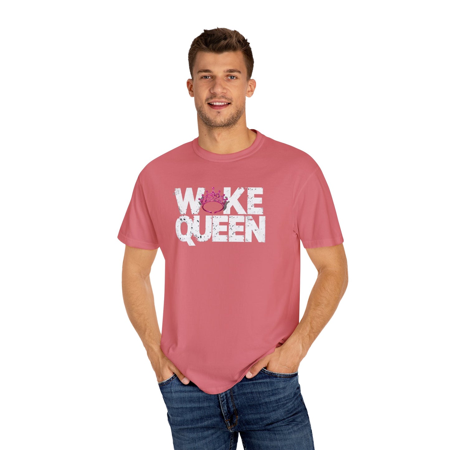 Unisex WOKE QUEEN Tiara Style Garment-Dyed T-shirt
