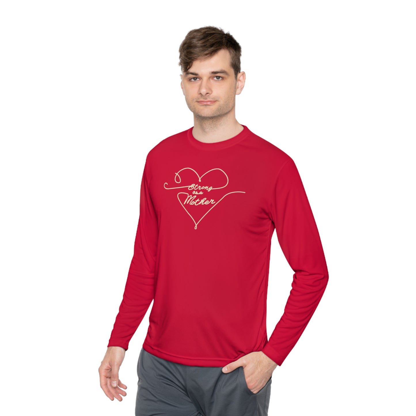 Unisex Strong as a Mother Lightweight Performance Fabric Long Sleeve Tee - Love Lines