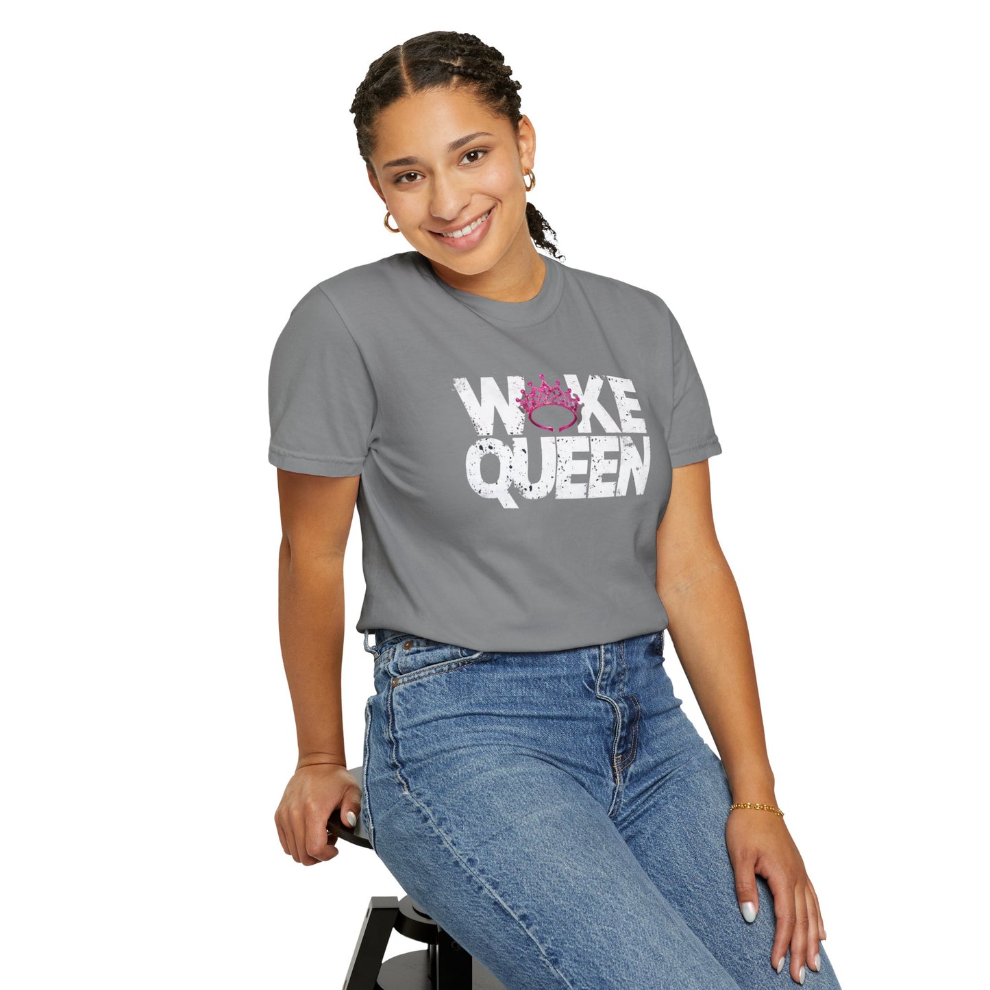 Unisex WOKE QUEEN Tiara Style Garment-Dyed T-shirt