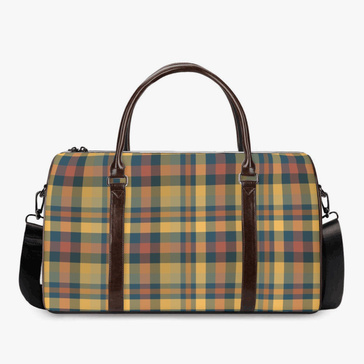 Small Earthtone Plaid V1 Duffle Bag
