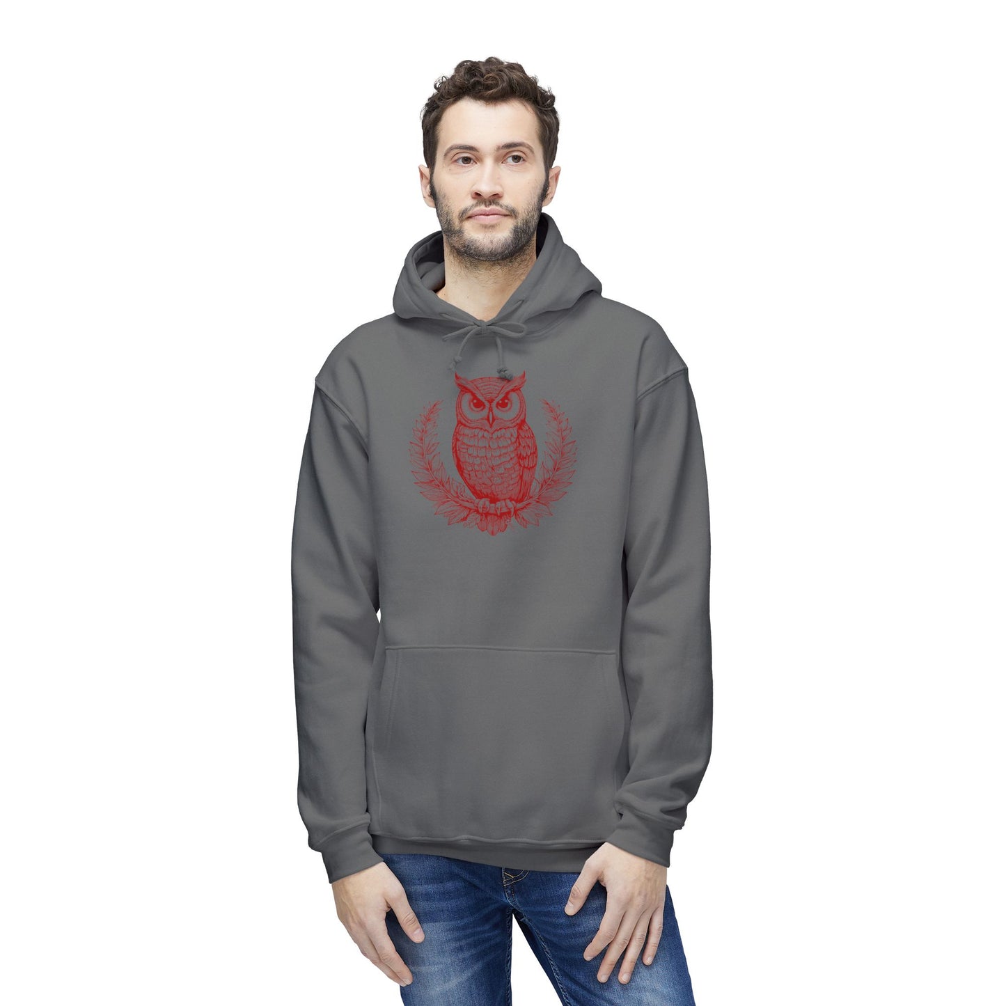 Owl Design Unisex Hooded Sweatshirt - Cozy & Stylish Gift for Nature Lovers