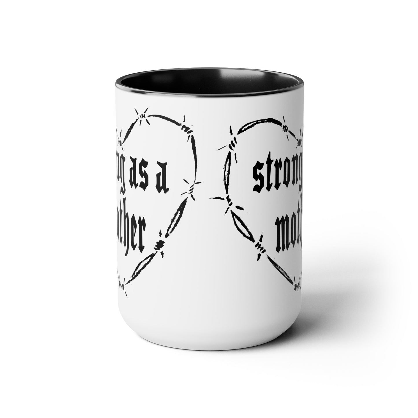 STRONG HEART Two-Tone Coffee Mugs, 15oz