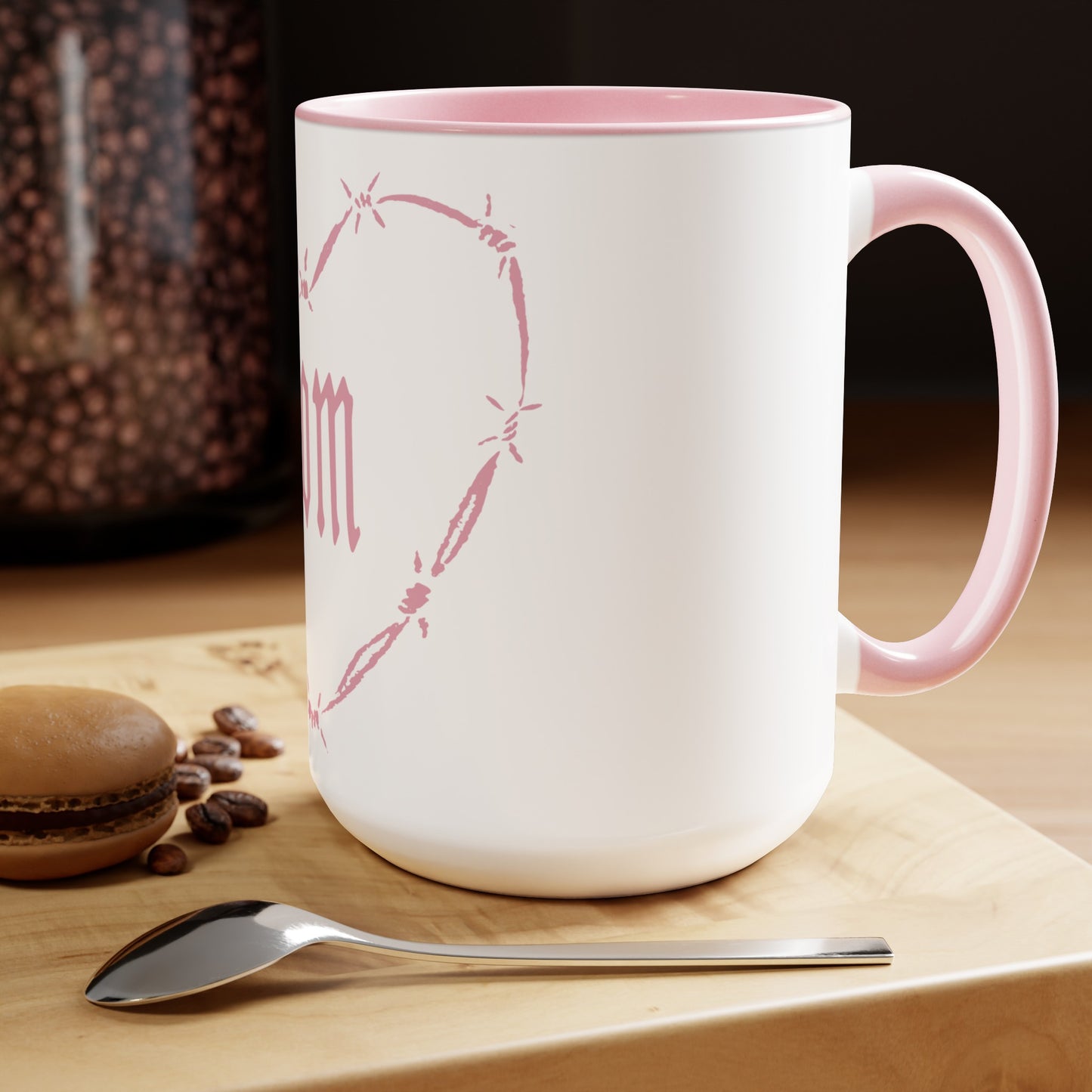 I HEART MOM Two-Tone Coffee Mugs, 15oz