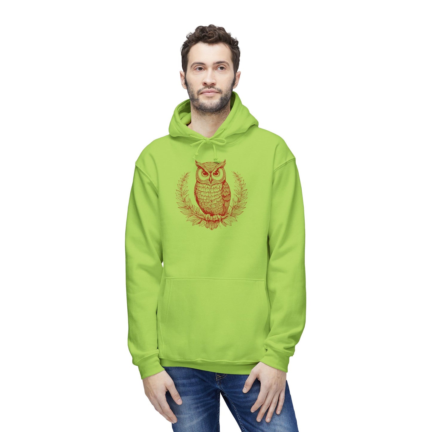 Owl Design Unisex Hooded Sweatshirt - Cozy & Stylish Gift for Nature Lovers