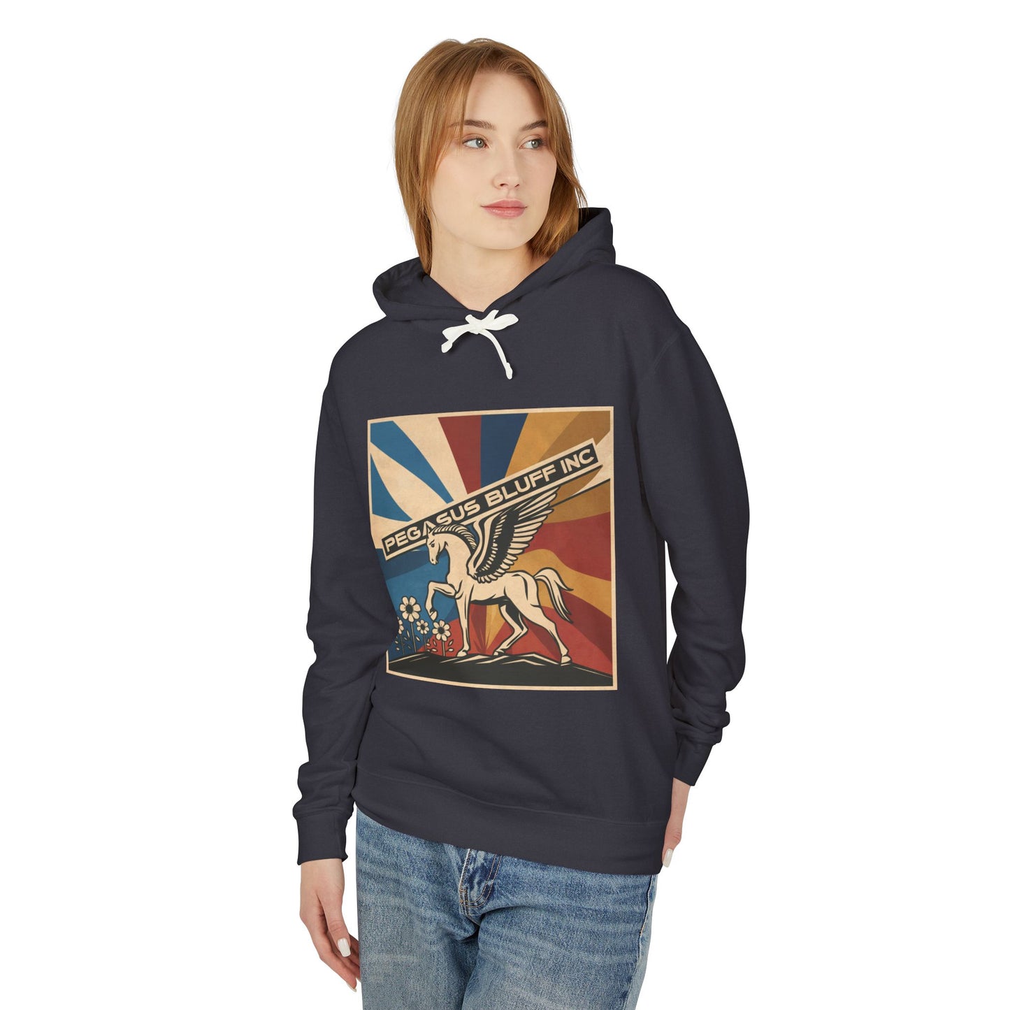 Vintage Pegasus Lightweight Unisex Hoodie - Retro Style Sweatshirt