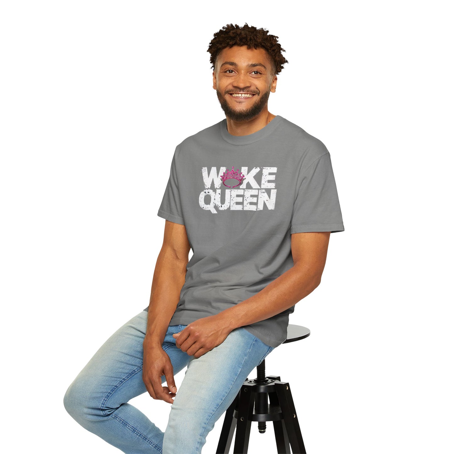 Unisex WOKE QUEEN Tiara Style Garment-Dyed T-shirt