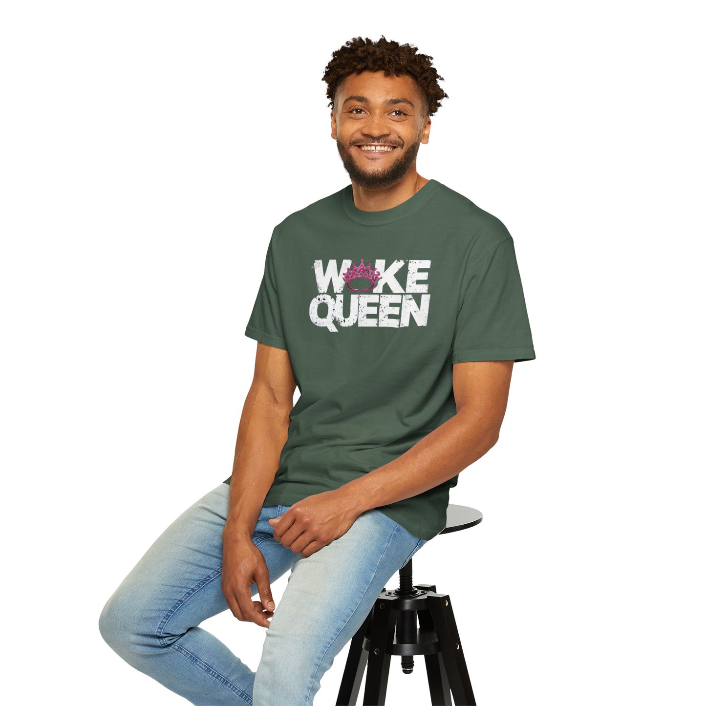 Unisex WOKE QUEEN Tiara Style Garment-Dyed T-shirt