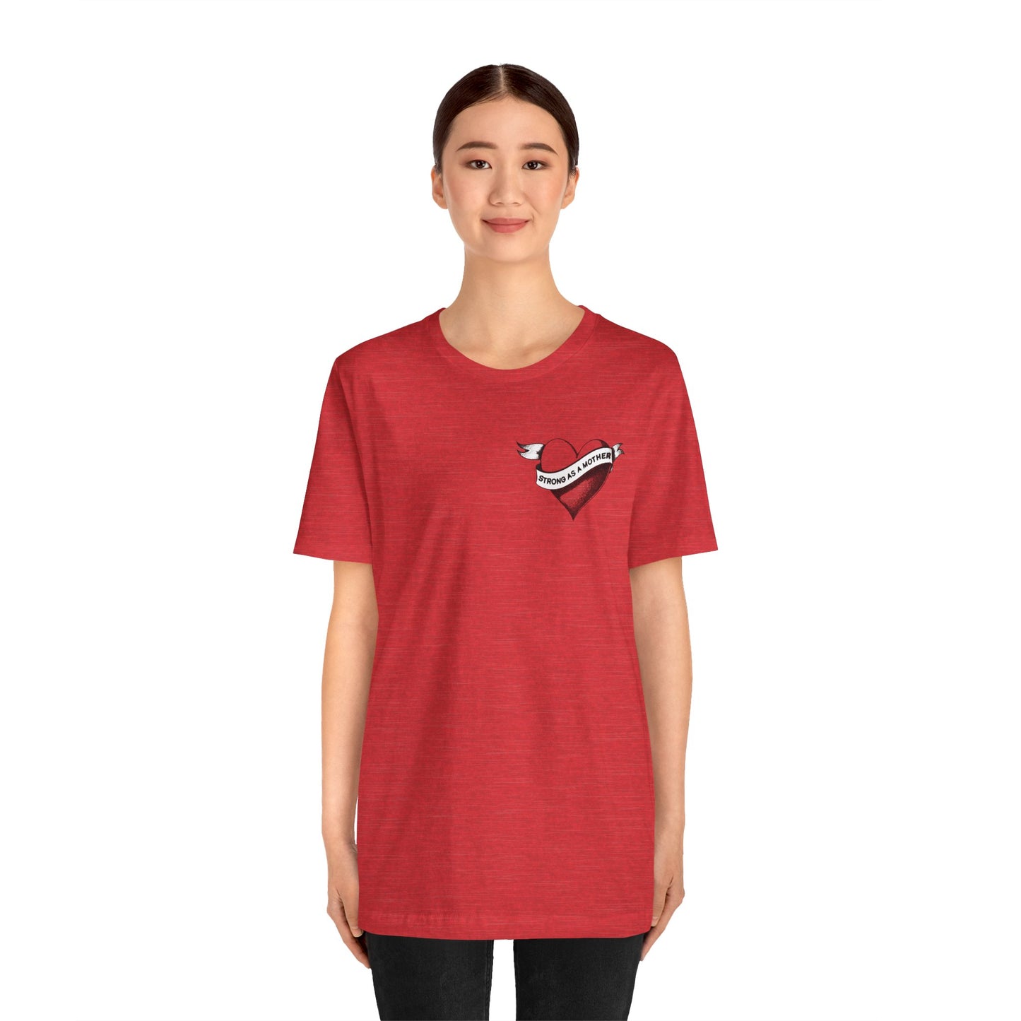 Unisex Strong as a Mother Rockabilly Heart Jersey Short Sleeve Tee
