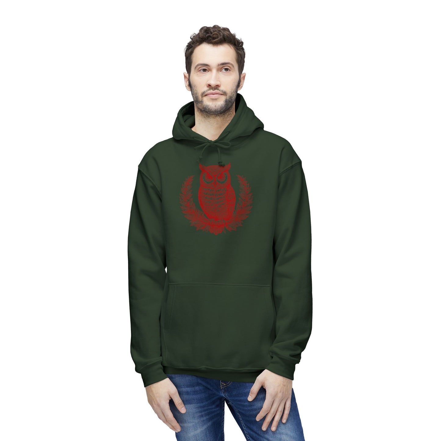Owl Design Unisex Hooded Sweatshirt - Cozy & Stylish Gift for Nature Lovers