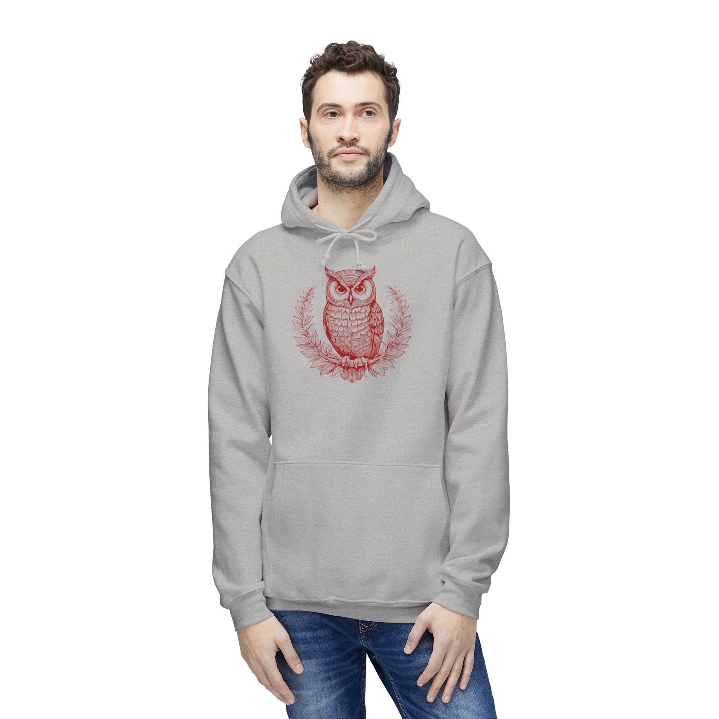 Owl Design Unisex Hooded Sweatshirt - Cozy & Stylish Gift for Nature Lovers