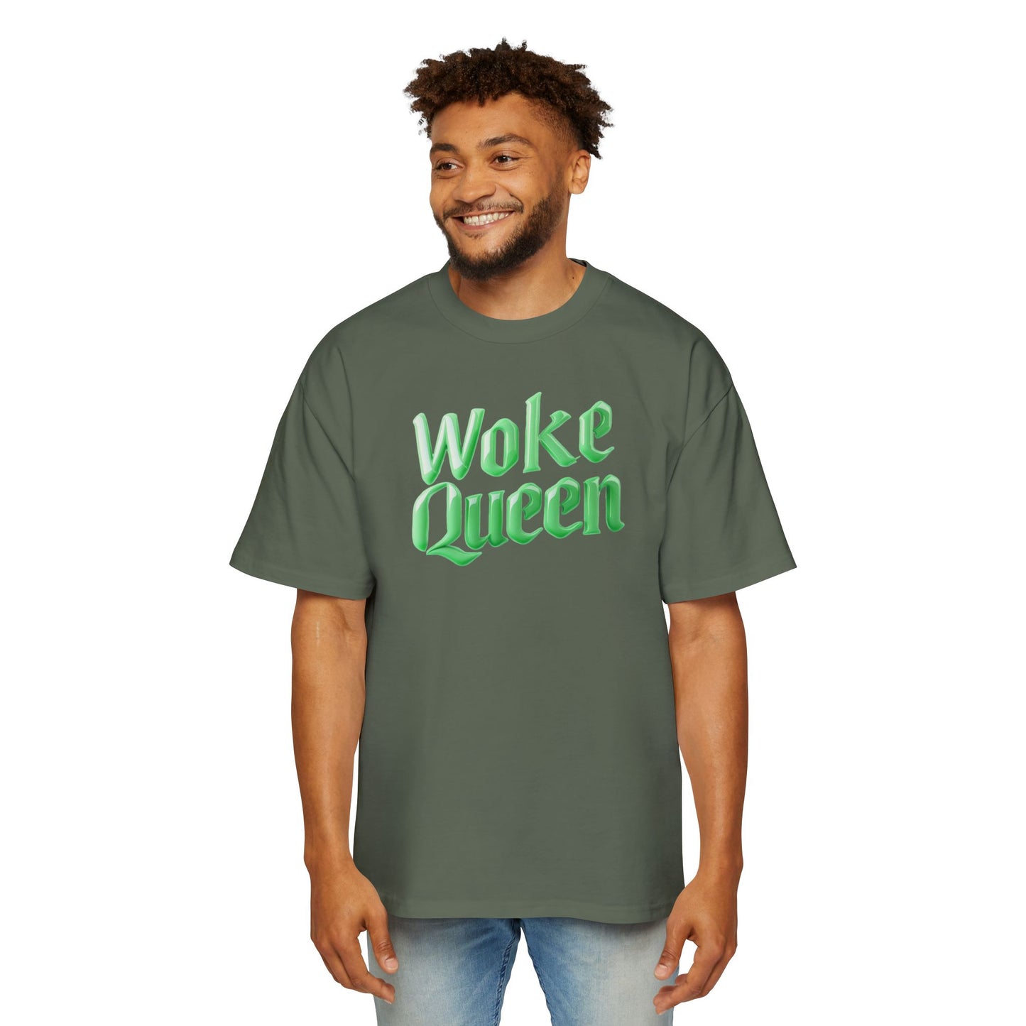 Unisex Heavy Oversized Woke Queen Green Tee