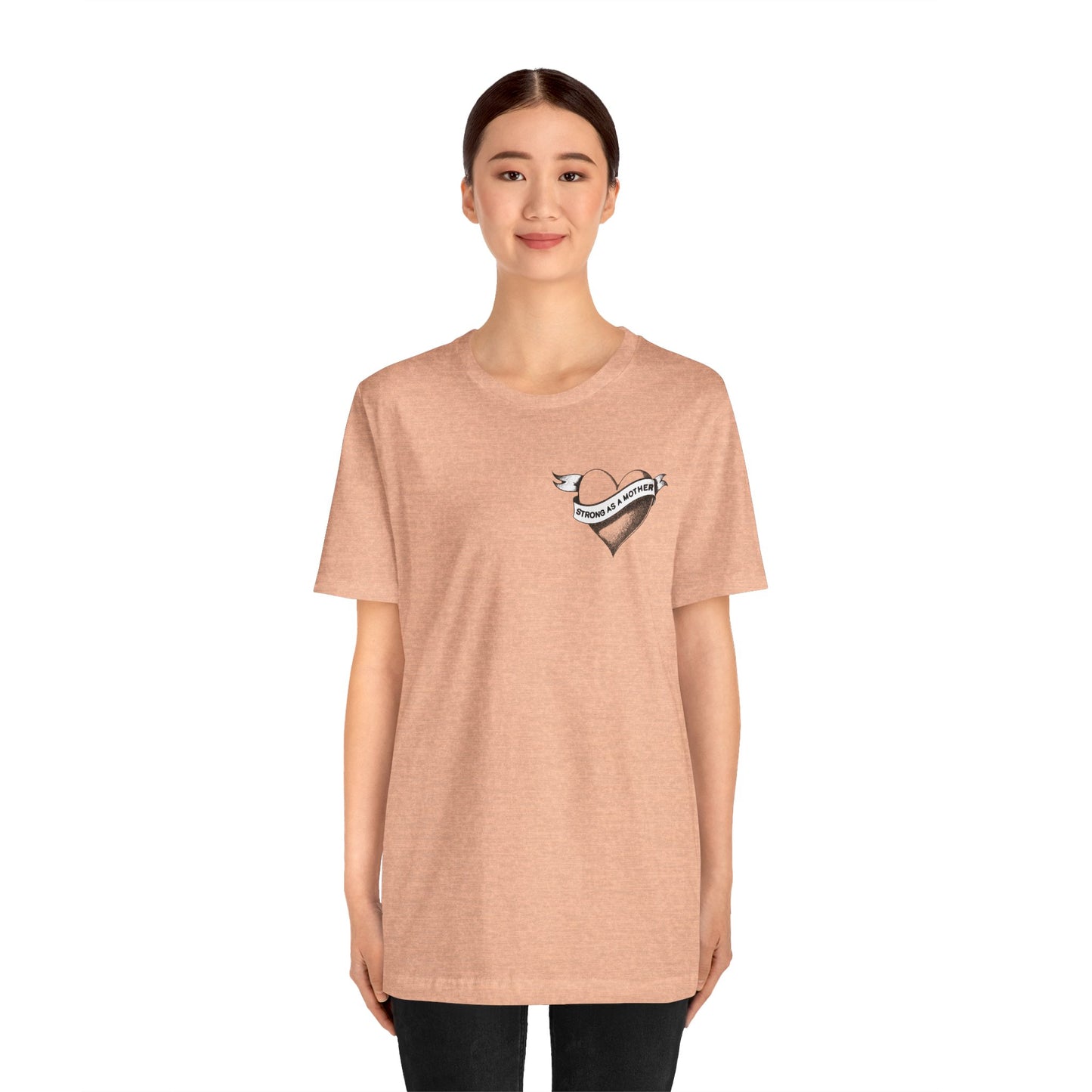 Unisex Strong as a Mother Rockabilly Heart Jersey Short Sleeve Tee