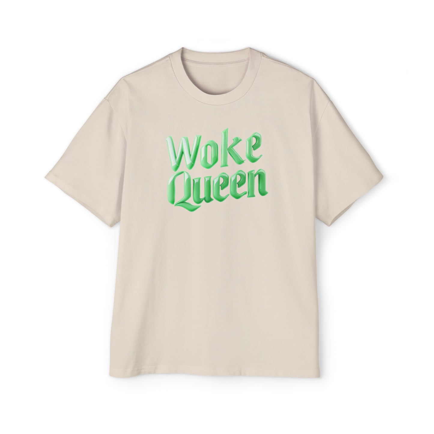 Men's Heavy Oversized Woke Queen Green Tee