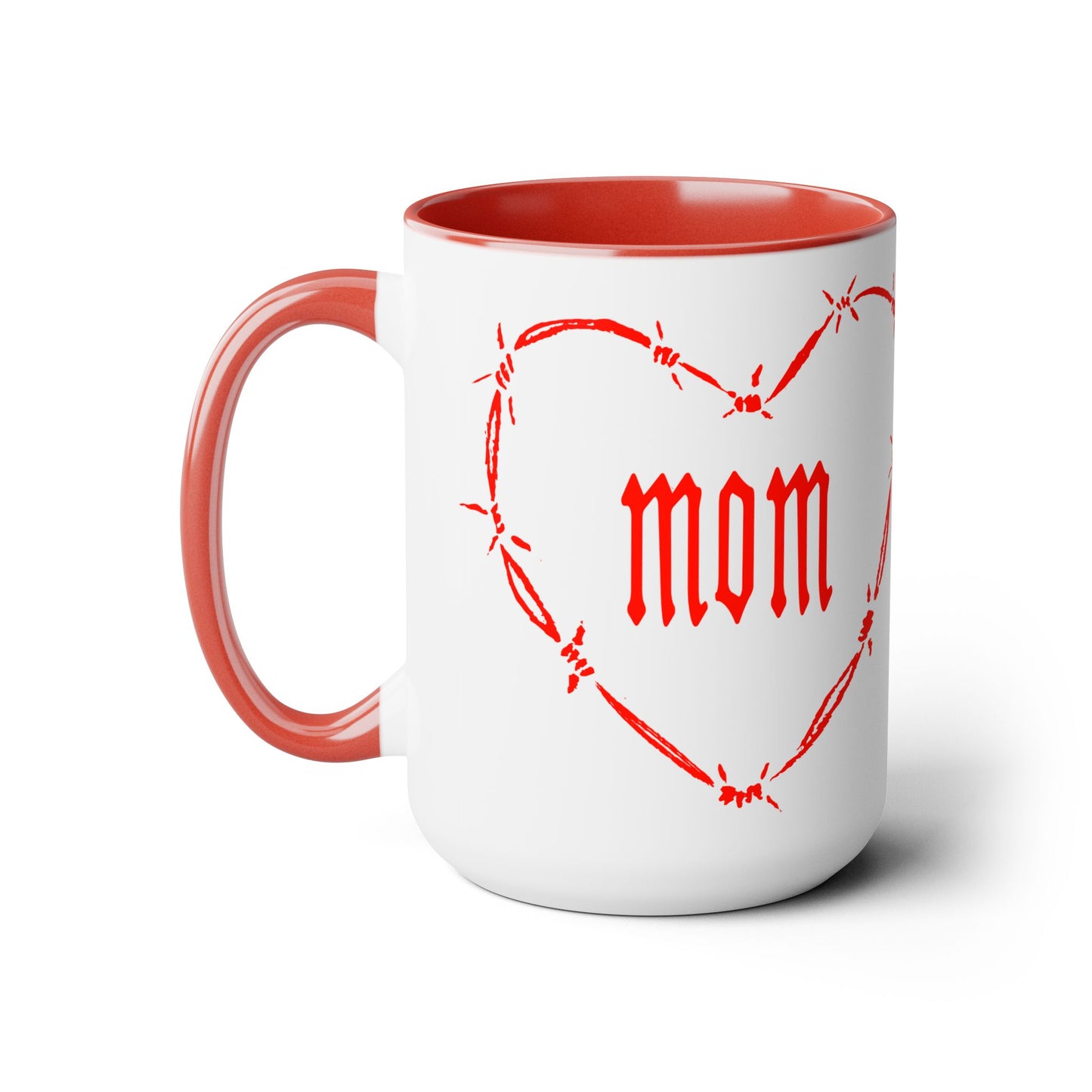 I HEART MOM Two-Tone Coffee Mugs, 15oz