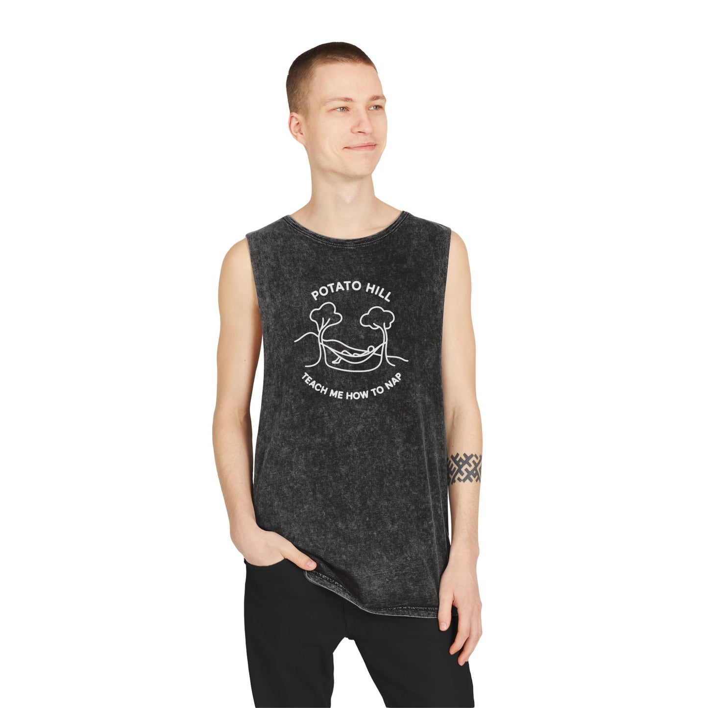 Casual Graphic Tank Top, Potato Hill Teach Me How to Nap, Summer Apparel, Unisex Summer Shirt, Gift for Him, Her, Outdoor Wear, Beach Style