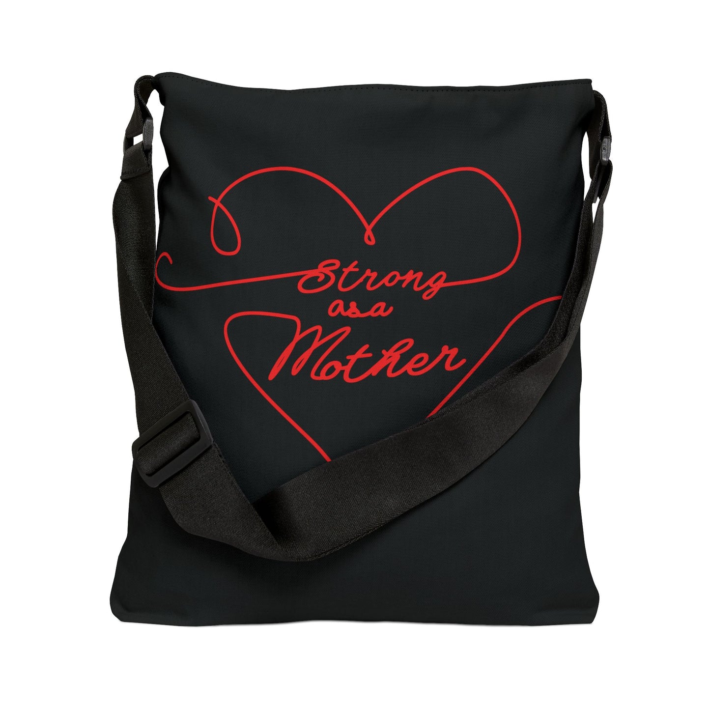 Strong as a Mother Adjustable Tote Bag - Black and Red
