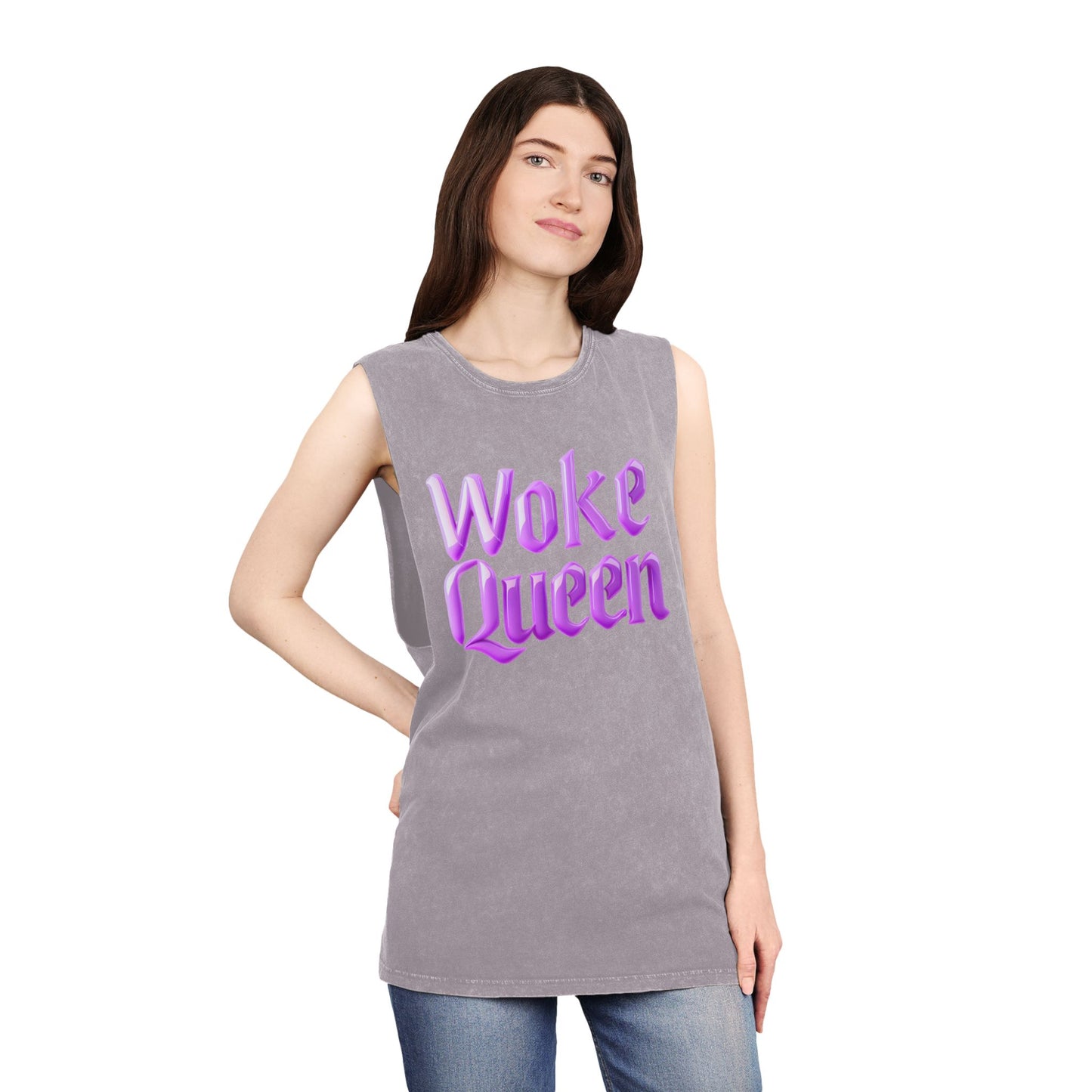 Unisex Woke Queen Stonewash Tank Top