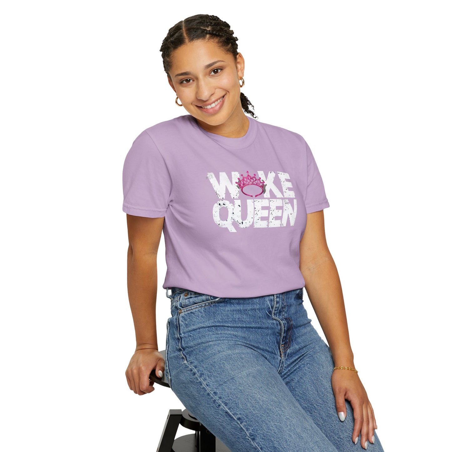 Unisex WOKE QUEEN Tiara Style Garment-Dyed T-shirt