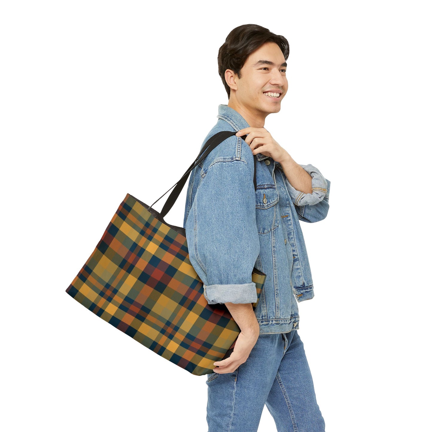 Earthtone Plaid Weekender Tote Bag