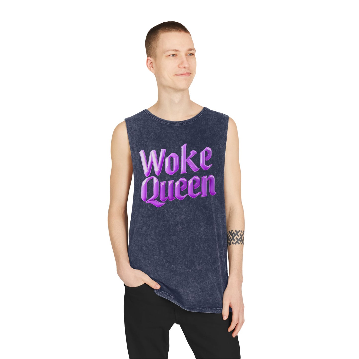 Unisex Woke Queen Stonewash Tank Top
