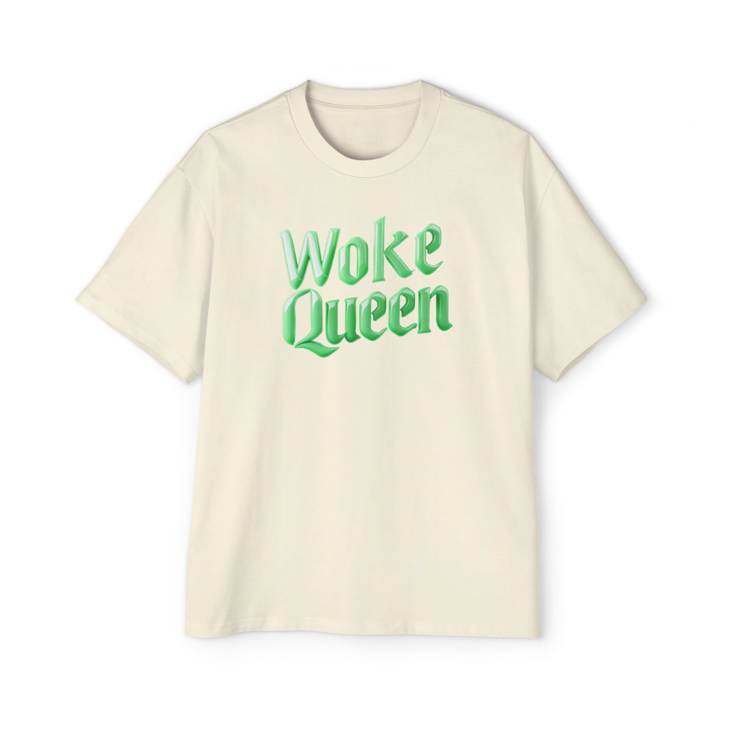 Men's Heavy Oversized Woke Queen Green Tee